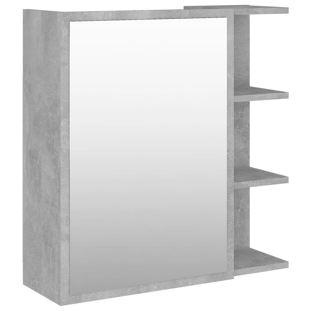 vidaXL Spiegelschrank Badspiegel Spiegelschrank Betongrau 62,5x20,5x64 cm Spanplatte