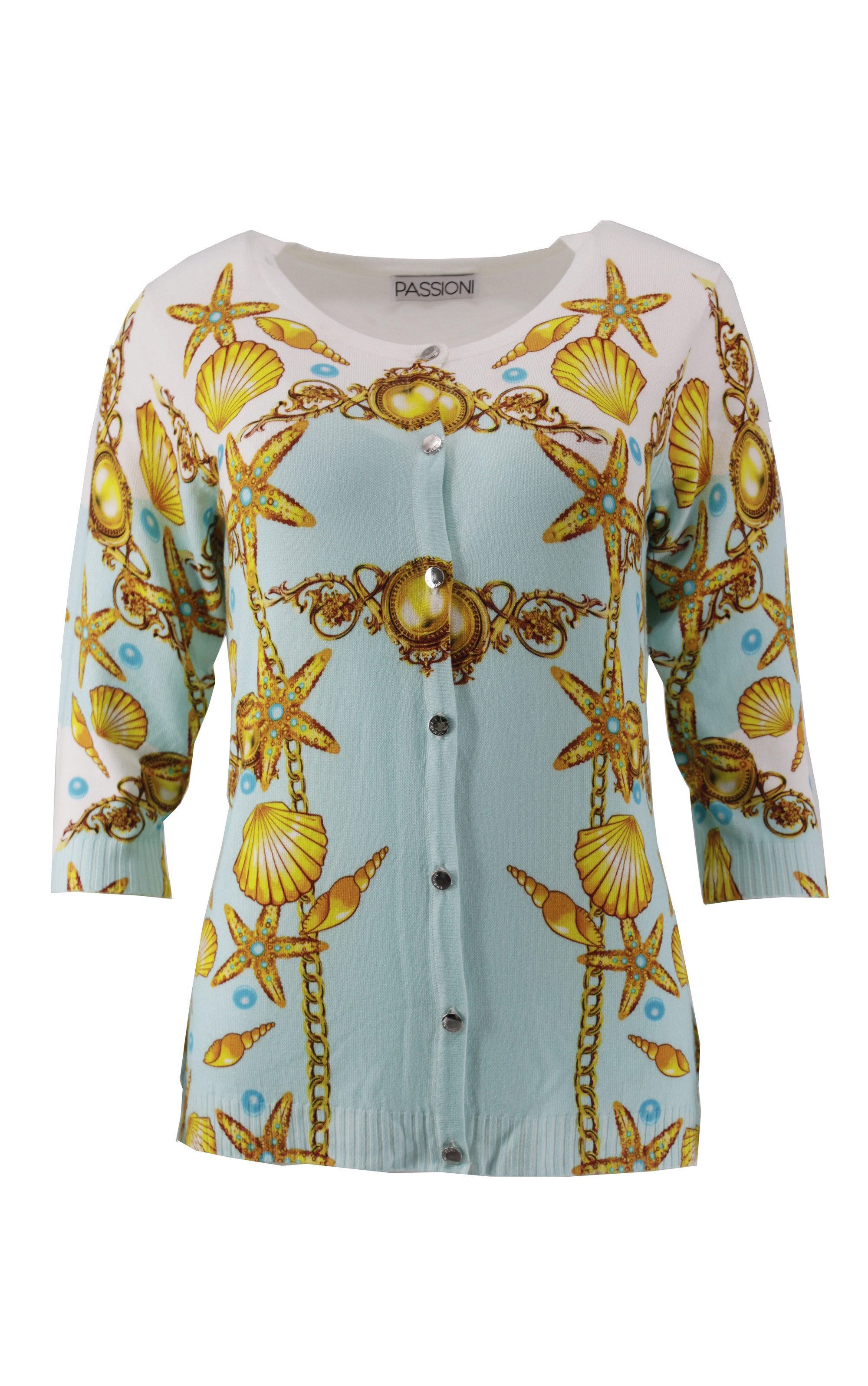 Passioni 2-in-1-Strickjacke Twinset mit Muschelprint günstig online kaufen