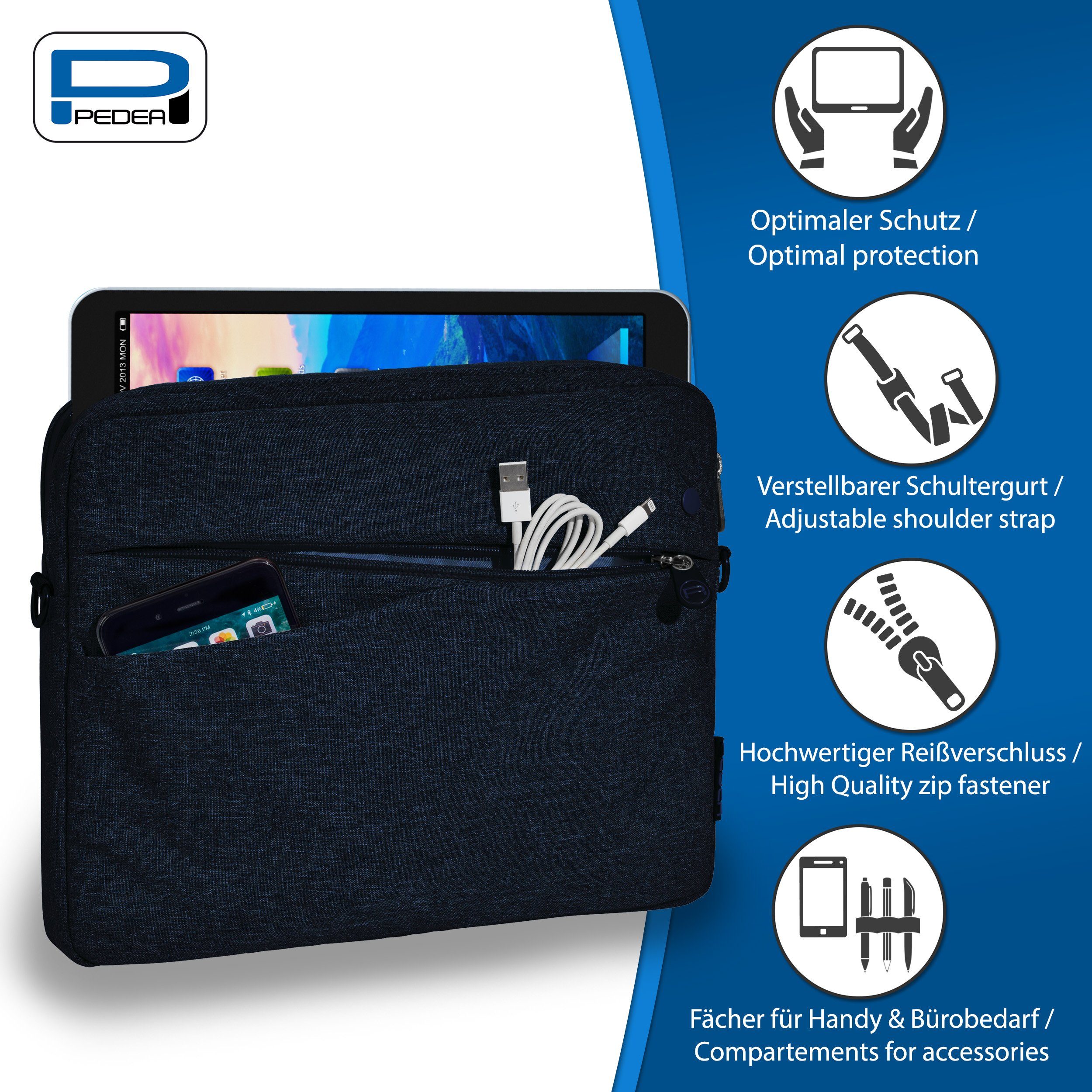 PEDEA Tablettasche FASHION Tablet Hülle mit Polsterung 12,9 / 13 Zoll, Gepolstert mit weichem Innenfutter