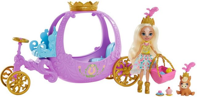 Image of Enchantimals Puppen Fahrzeug »Enchantimals - Royals Prinzessinnen Kutsche«, mit Peola Pony und ihrer Tierfreundin Petite
