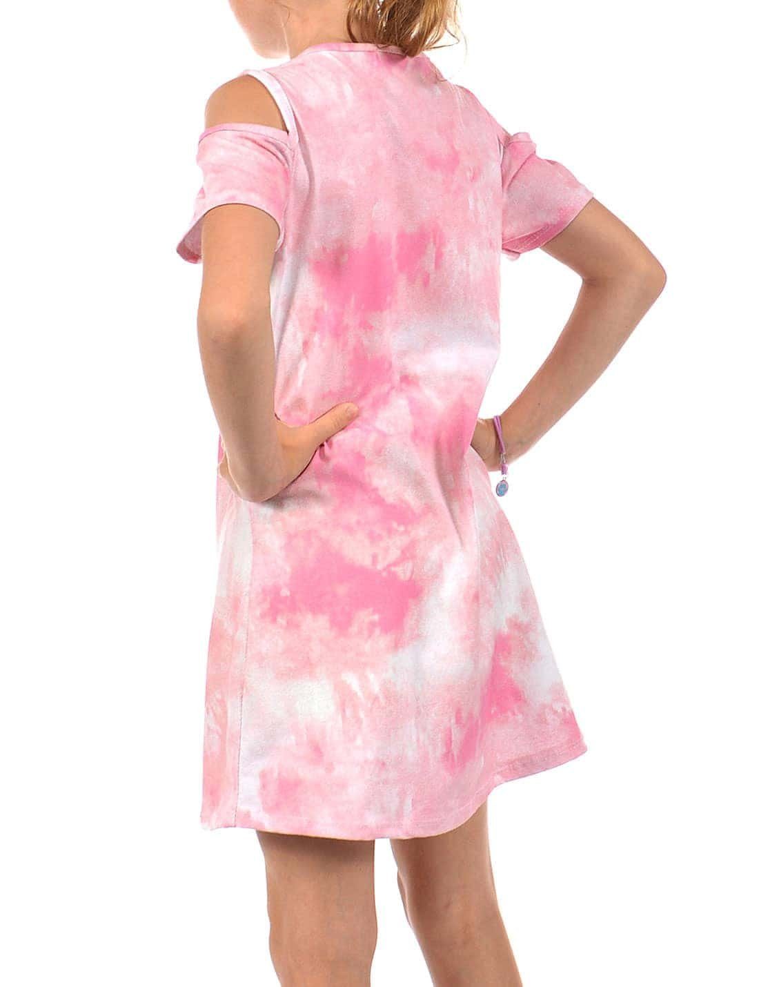 (1-tlg) Einhorn-Motiv Mädchen tragen Batik Paillettenkleid Rosa bequem Kleid Pailletten Wende KMISSO zu