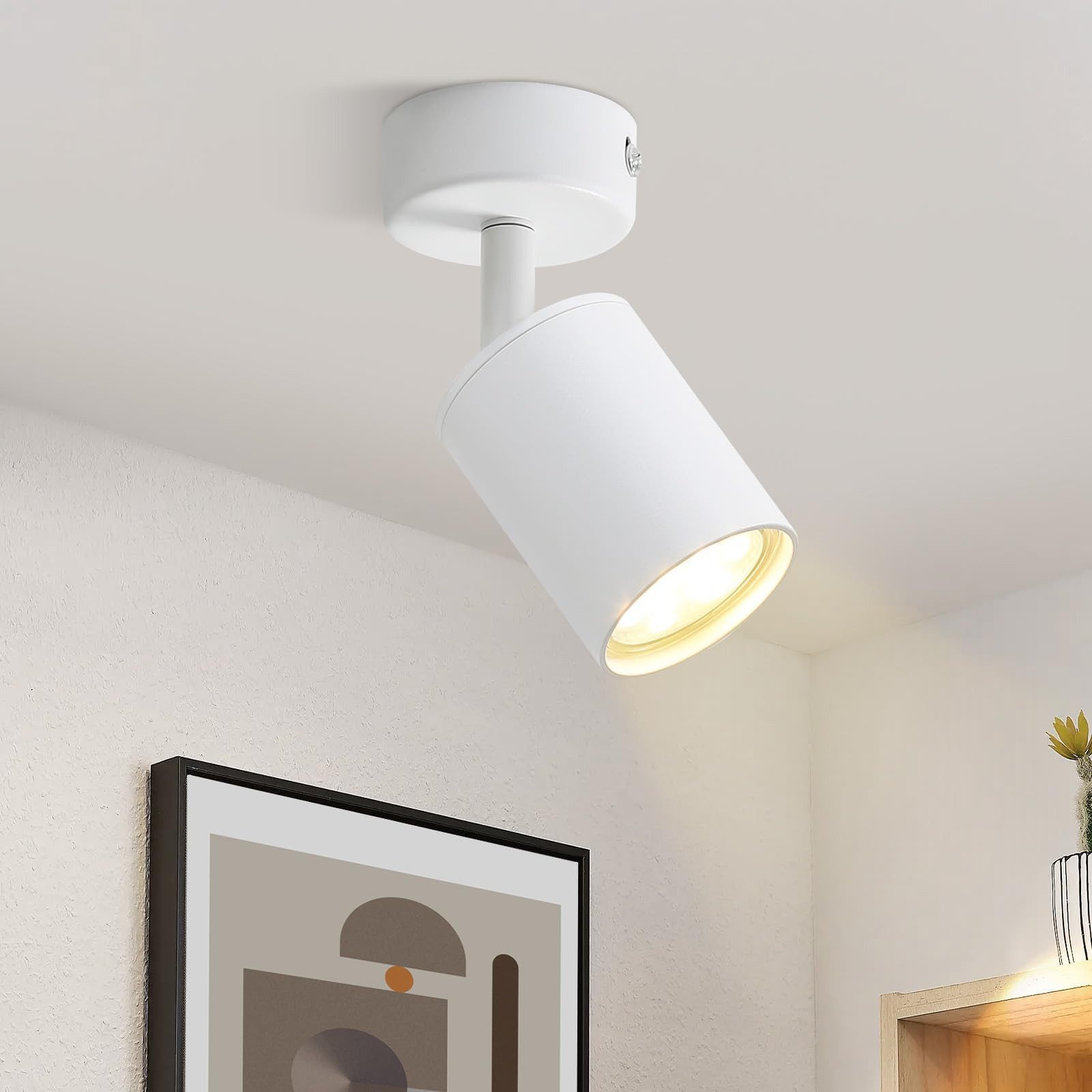 Nettlife Deckenstrahler Weiß GU10 Verstellbaren Deckenspots 1/2/3/4/5/6 Flammig Modern, ohne Leuchtmittel, für Wohnzimmer Schlafzimmer Küche Flur