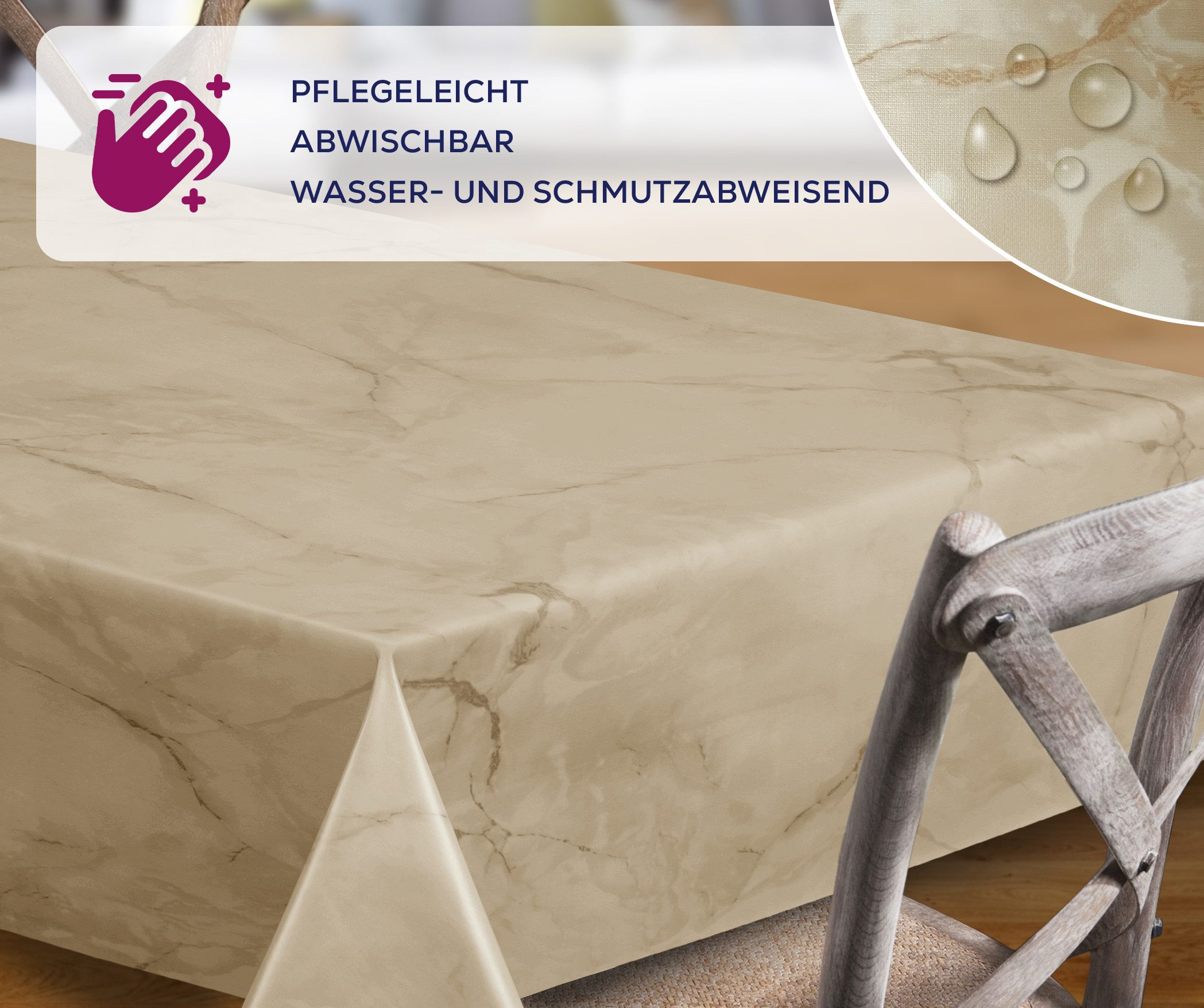 Beautex Tischdecke Wachstuchtischdecke abwischbar, Gartentischdecke Marmors günstig online kaufen