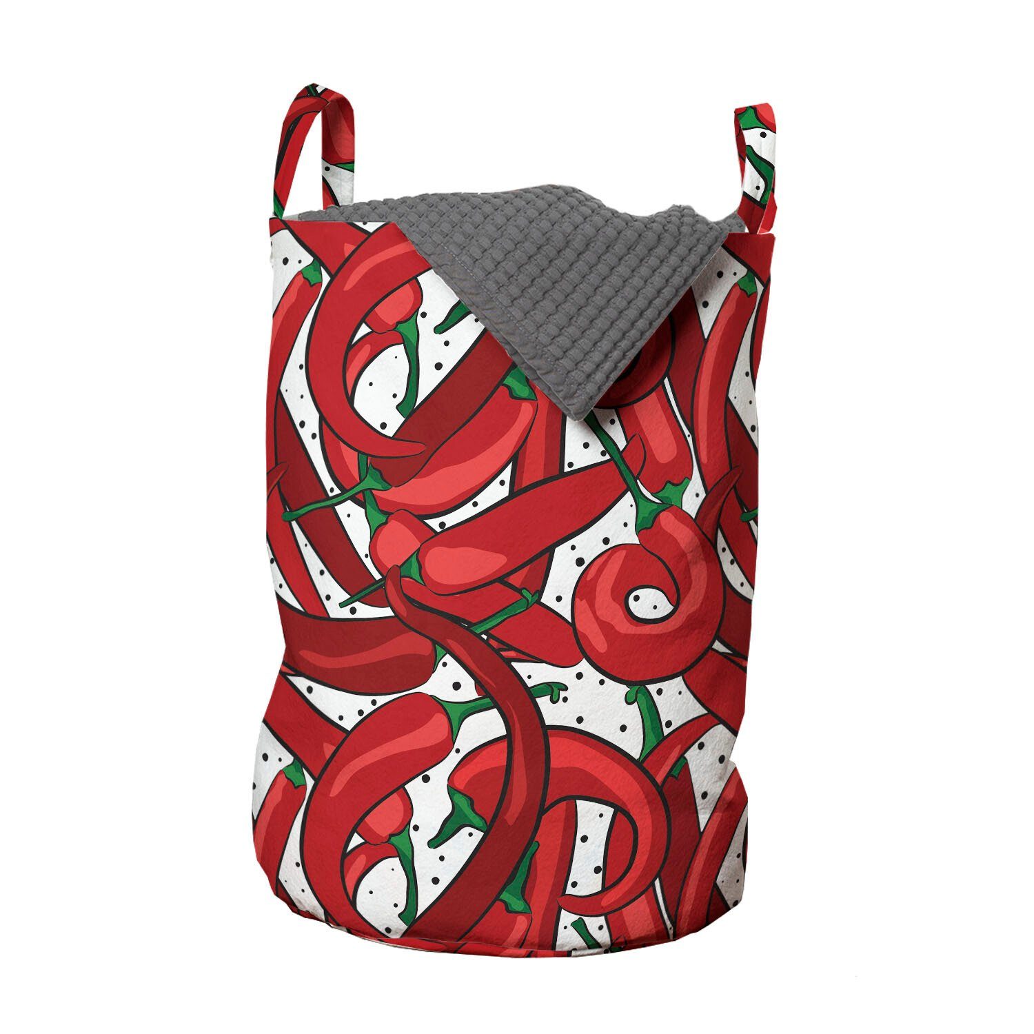 Abakuhaus Wäschesäckchen Wäschekorb mit Griffen Kordelzugverschluss für Waschsalons, Pfeffer Muster von Chili Peppers