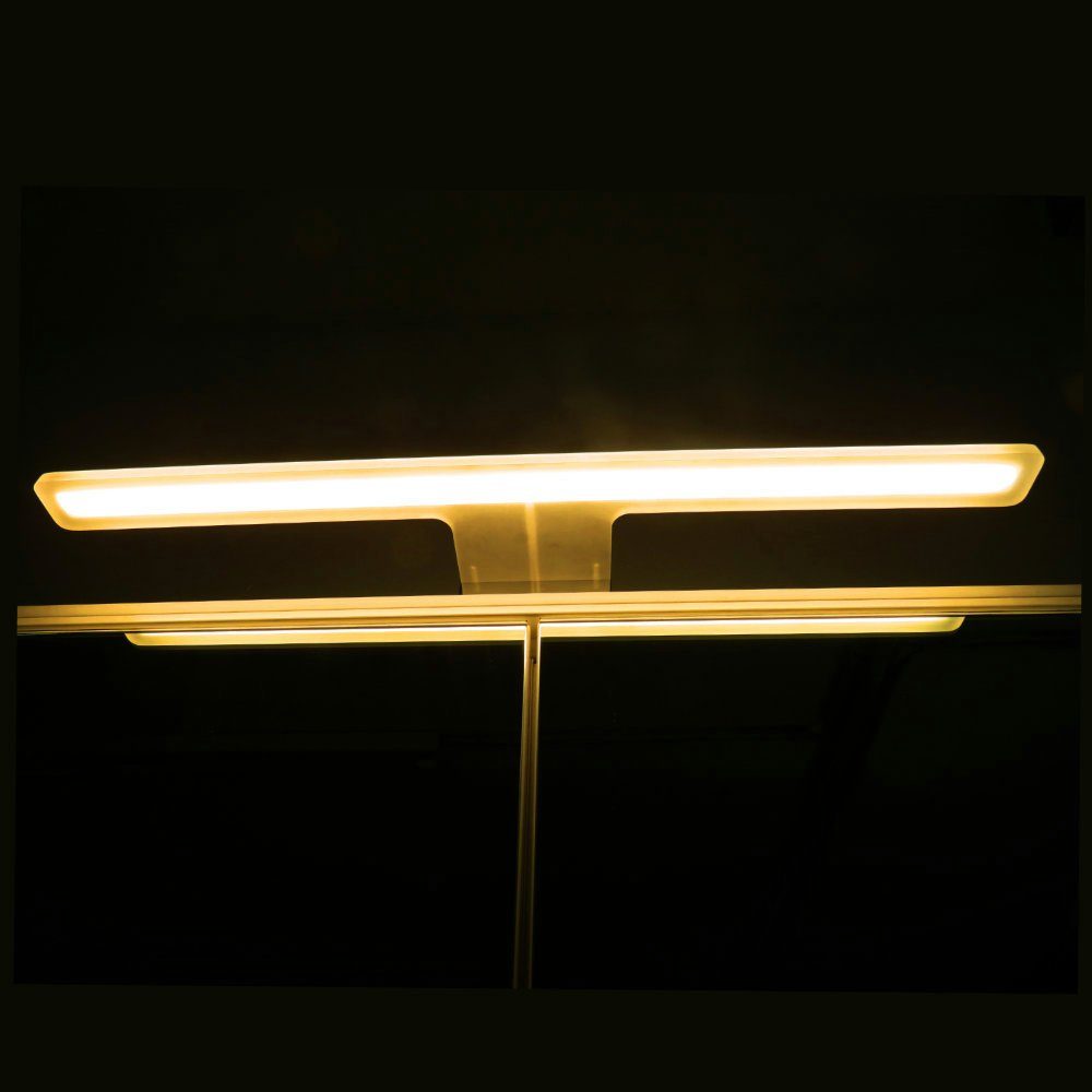 (Farbwechsel) LED warmweiß bis Spiegelleuchte tageslichtweiß kalb Badleuchte 450mm verchromt, Acrylglas + Powerbox