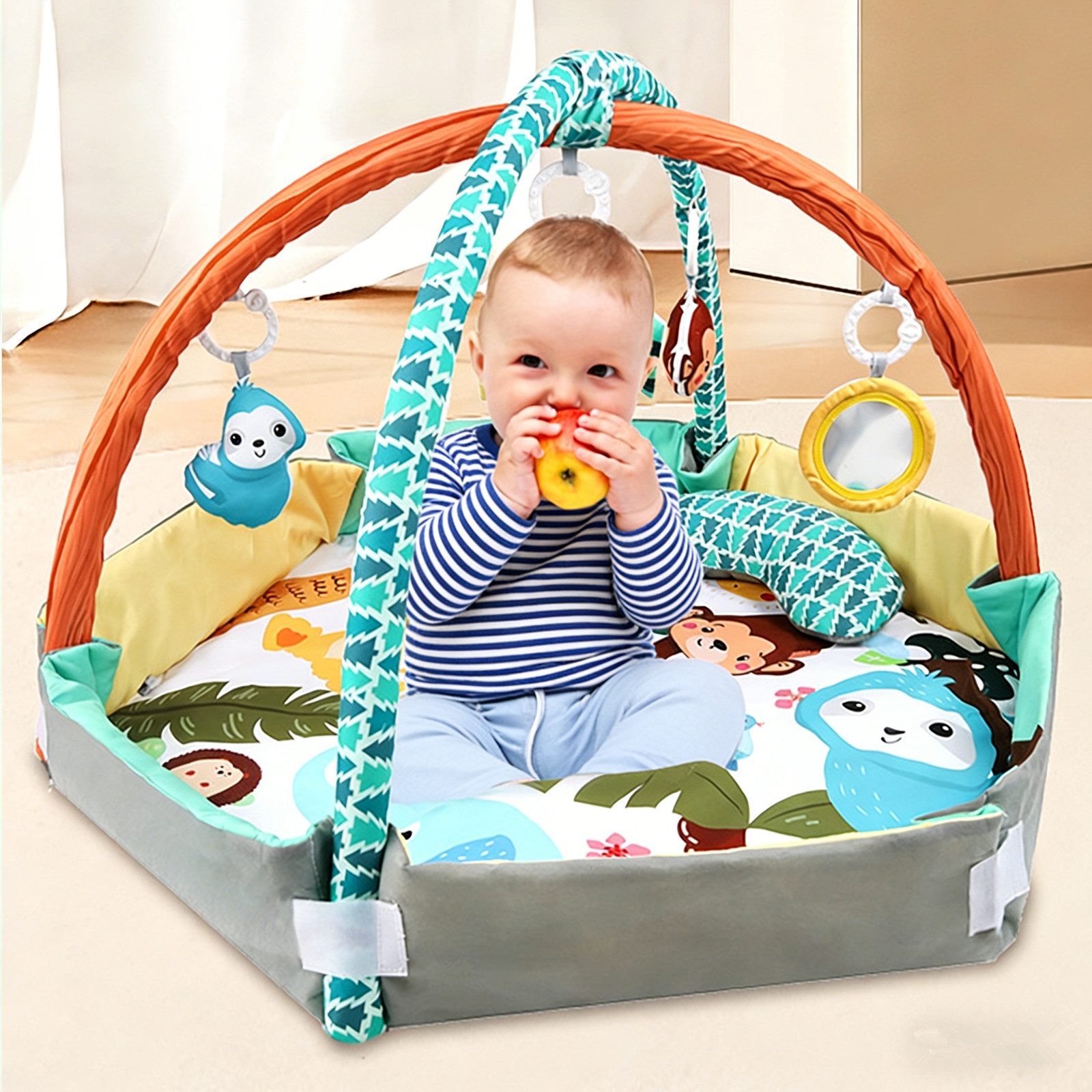 Insma Spielbogen Baby Gym Farbspiel Spielmatte Zaun, faltbarer Baby Krabbel günstig online kaufen