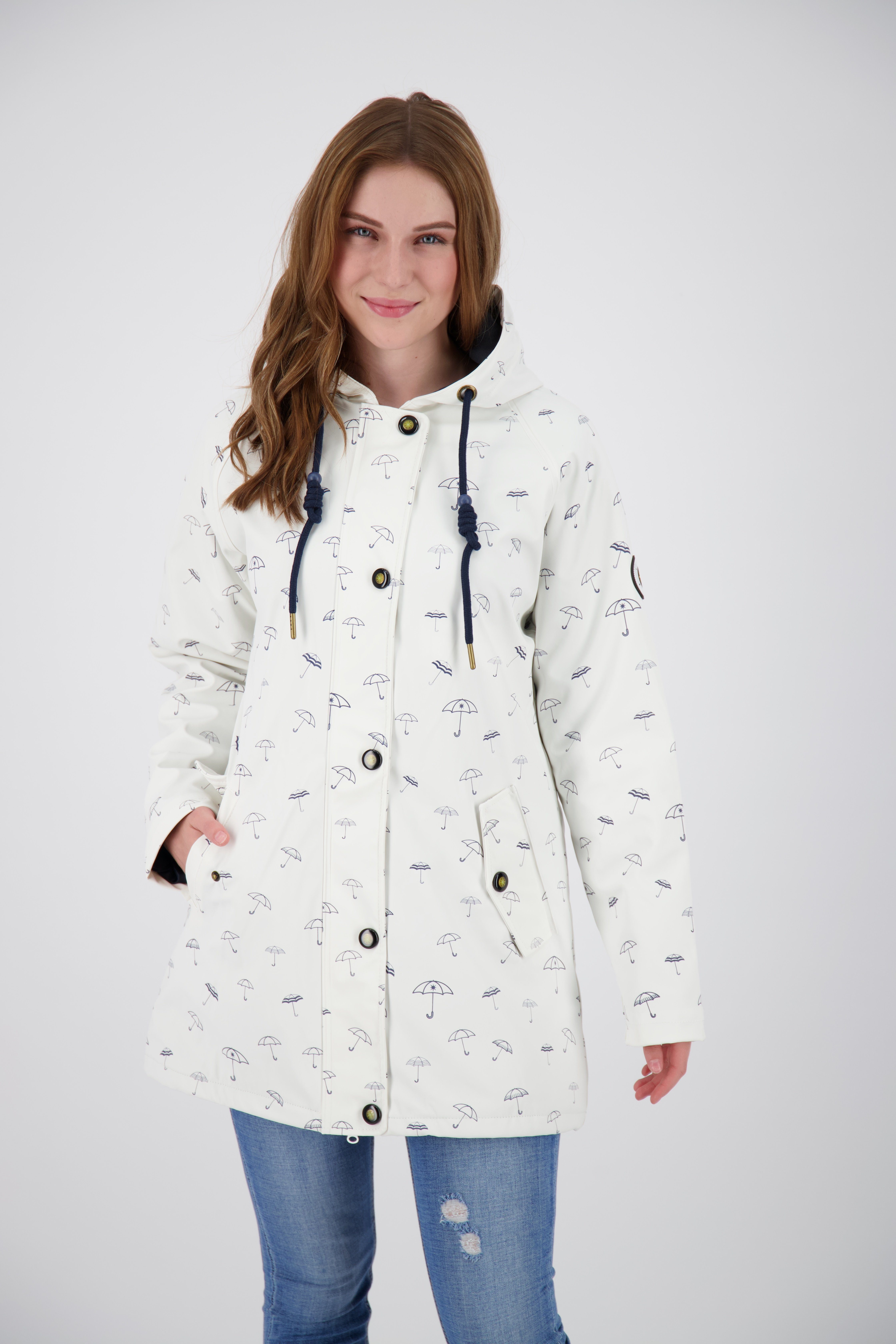 DEPROC Active Regenjacke Friesennerz #ankerglutmeer WOMEN CS auch in Großen Größen erhältlich white