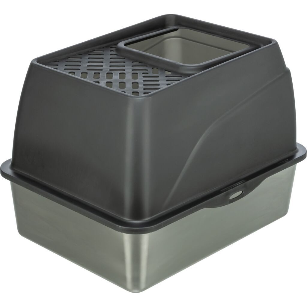 TRIXIE Katzentoilette Edelstahltoilette Niro Hop-In - grau - 40 × 39 × 52 cm