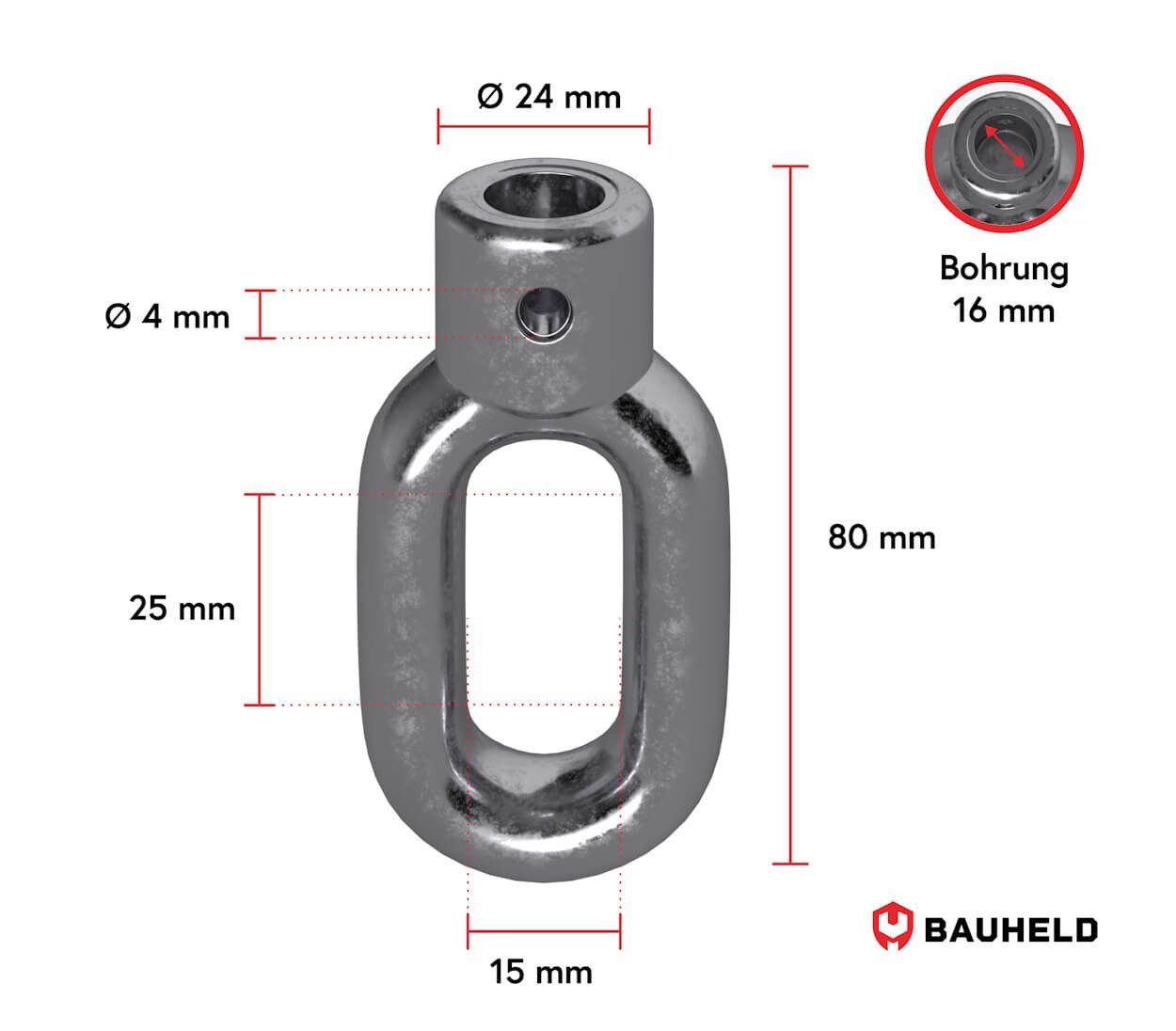 BAUHELD Markise Markisenöse (10, 12, 15, 16 mm [Made in Germany) Markisen H günstig online kaufen