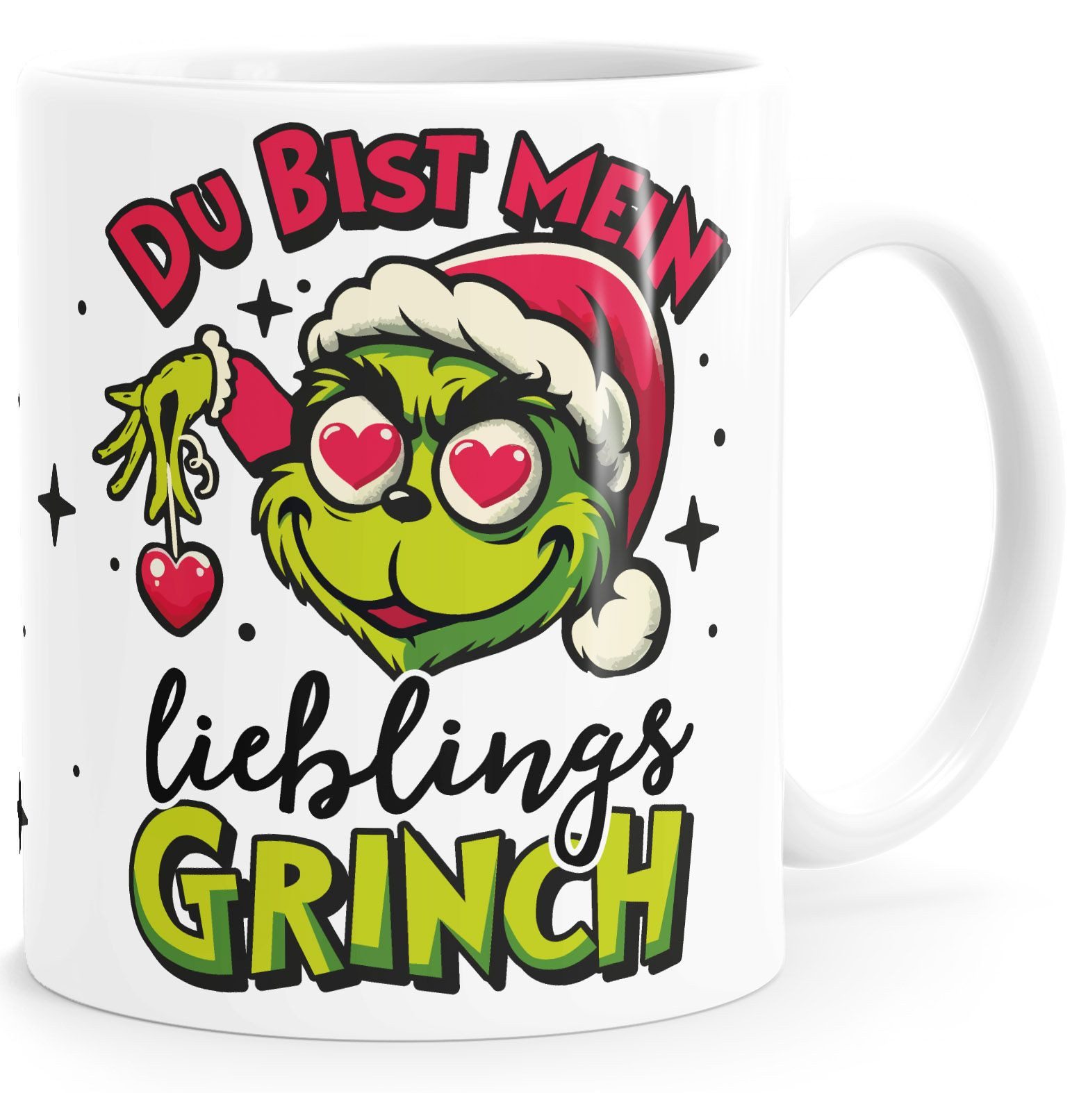 MoonWorks Tasse Tasse Weihnachten Du bist mein Lieblingsgrinch Spruch Lustig, Keramik