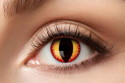 Eyecatcher Farblinsen Saurons Eye Kontaktlinsen. Orange Farblinsen.