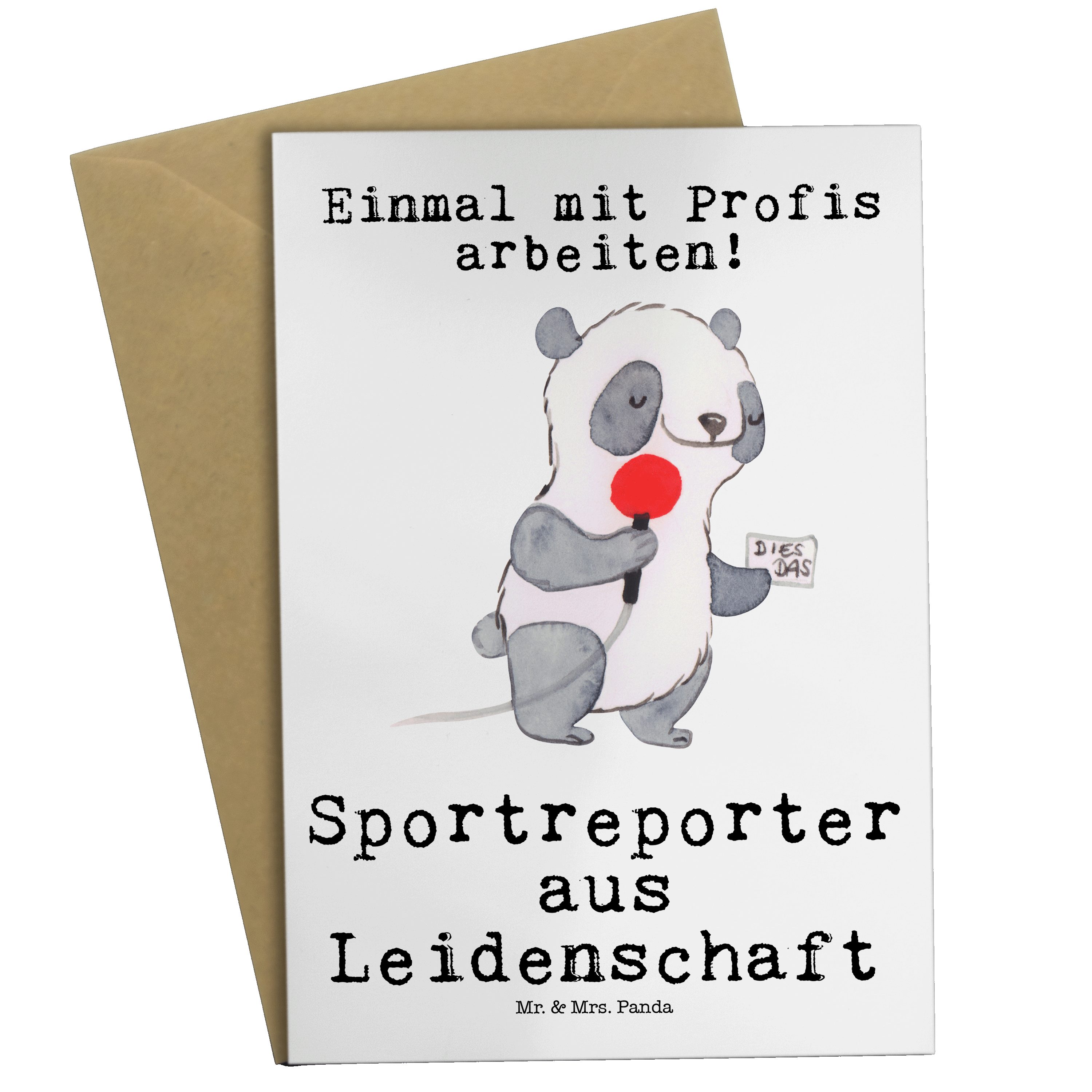 Mr. & Mrs. Klappka - Weiß Sportreporter Grußkarte Geschenk, Panda aus - Leidenschaft Ausbildung