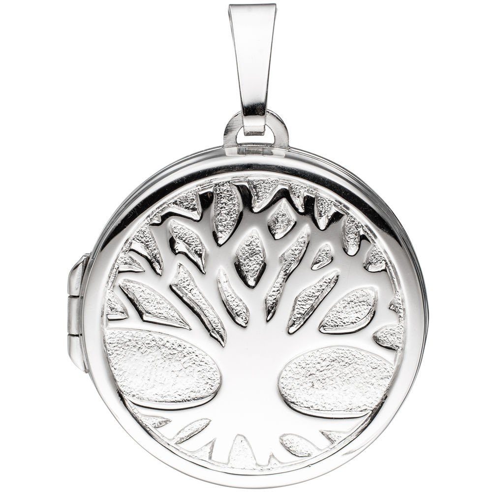 Kettenanhänger Medaillon Baum Anhänger zum Öffnen, 925 Silber