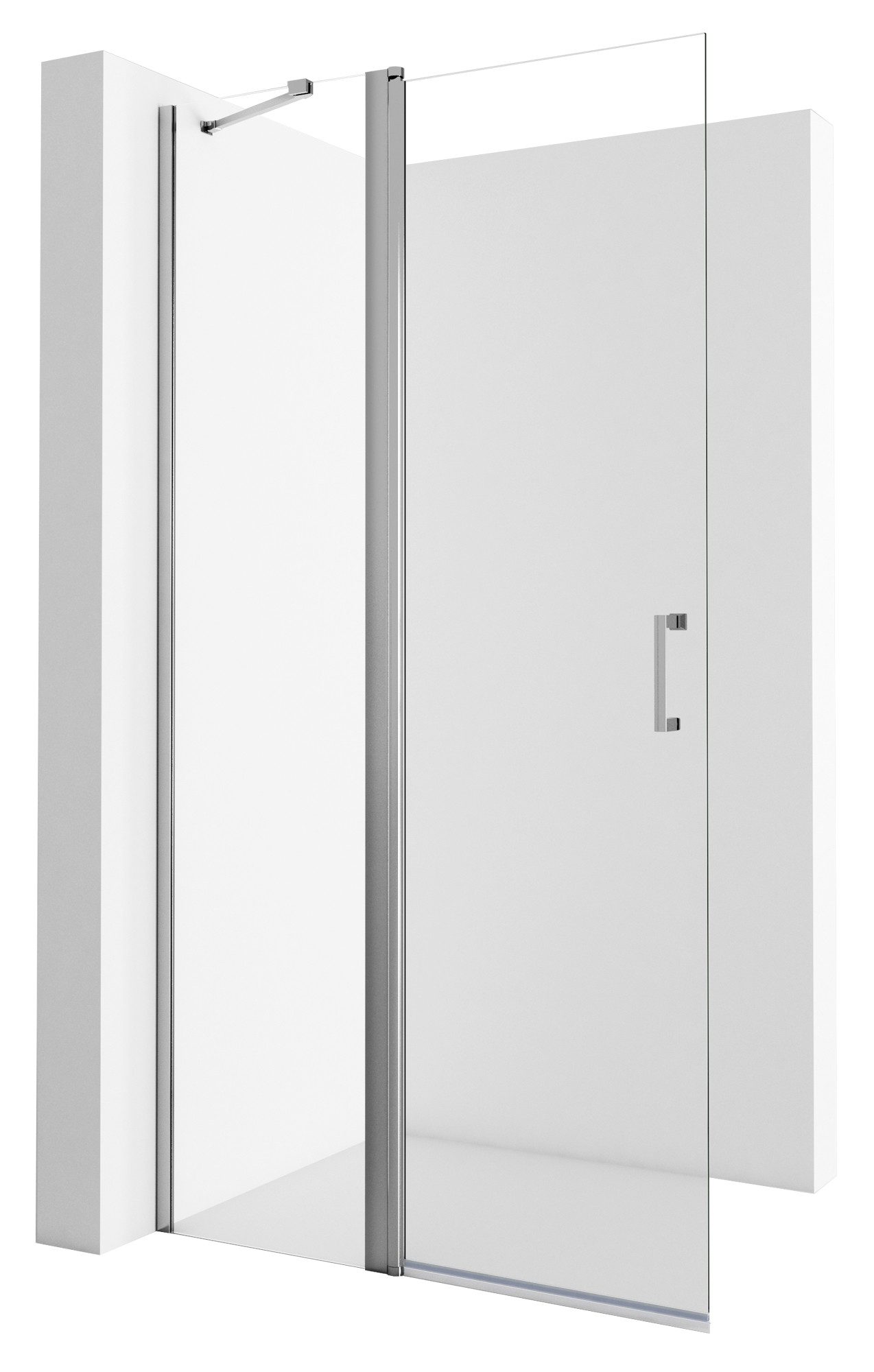 GOEZES Walk-in-Dusche Duschwand Duschabtrennung Glas Duschtür Falttür, Sicherheitsglas mit NANO, (Duschtrennwand, mit Stabilisator), Easy Clean Beschichtung
