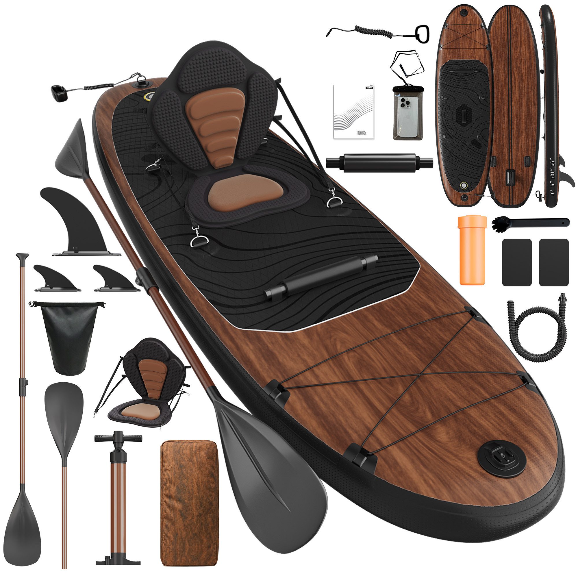 Inflatable SUP-Board Aufblasbares SUP-Board Komplettset 320 cm Stand Up Paddle Board