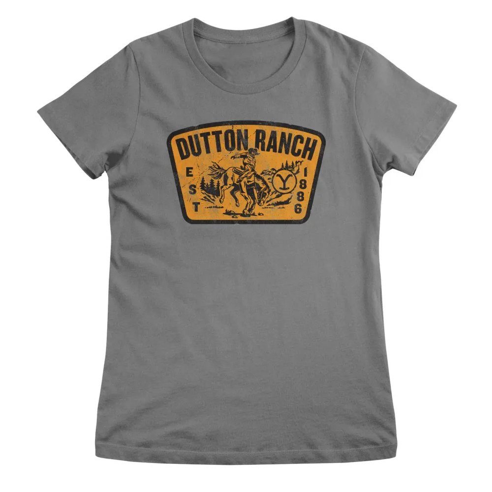 yellowstone T-Shirt Washed Dutton Ranch Patch Girly Tee