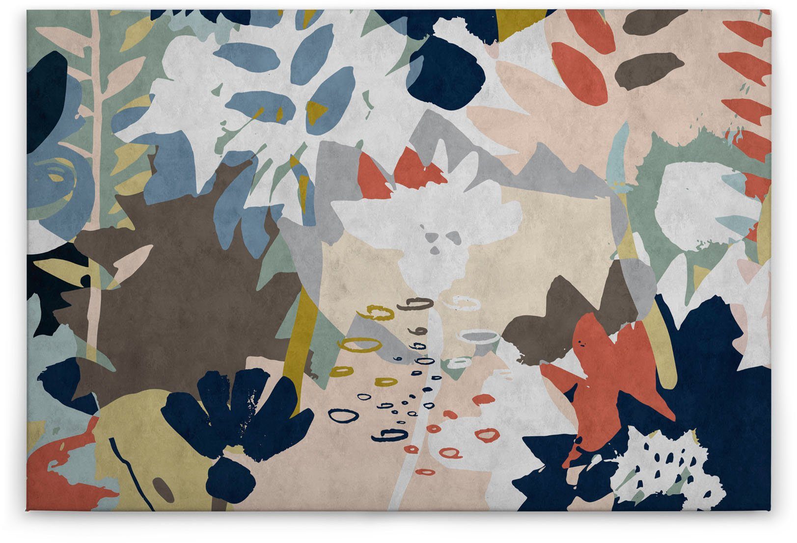 (1 Bild Leinwandbild collage Abstrakt A.S. floral Floral 4, St), Abstrakt Keilrahmen Création