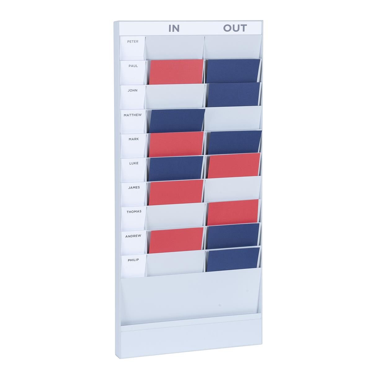 PAPERFLOW Terminplaner PAPERFLOW PD20A4.02 Wand-Büroplaner 20 Fächer A4 Grundelement grau