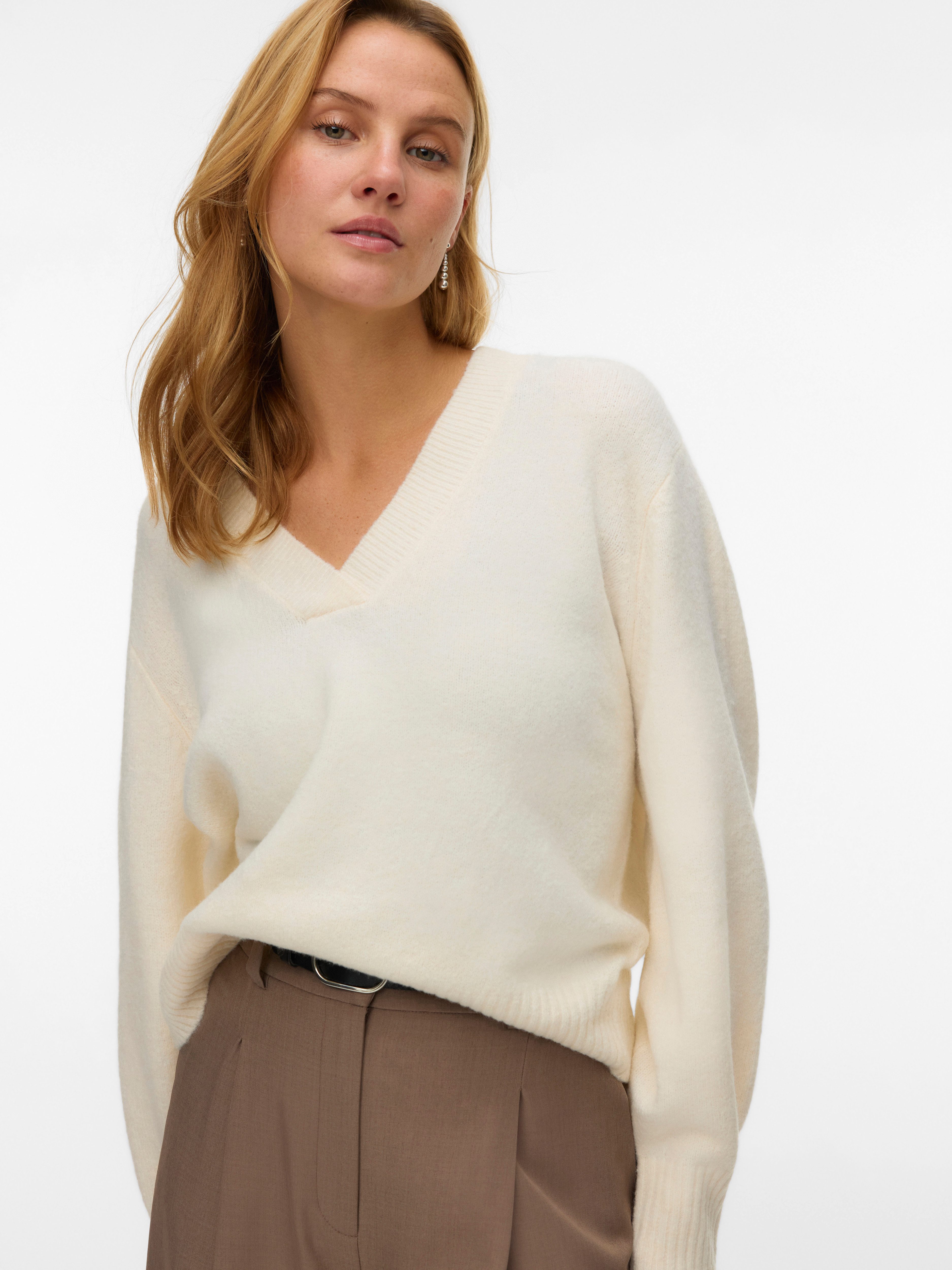 Vero Moda V-Ausschnitt-Pullover VMBOOM LS V-NECK günstig online kaufen