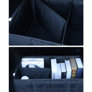 ISO TRADE Rücksitzorganizer Kofferraum Organisator (Kofferraumtasche Ordnung, 4-tlg., Deckel 63 Liter Trennwände), wasserdicht Auto Organizer faltbar Tasche