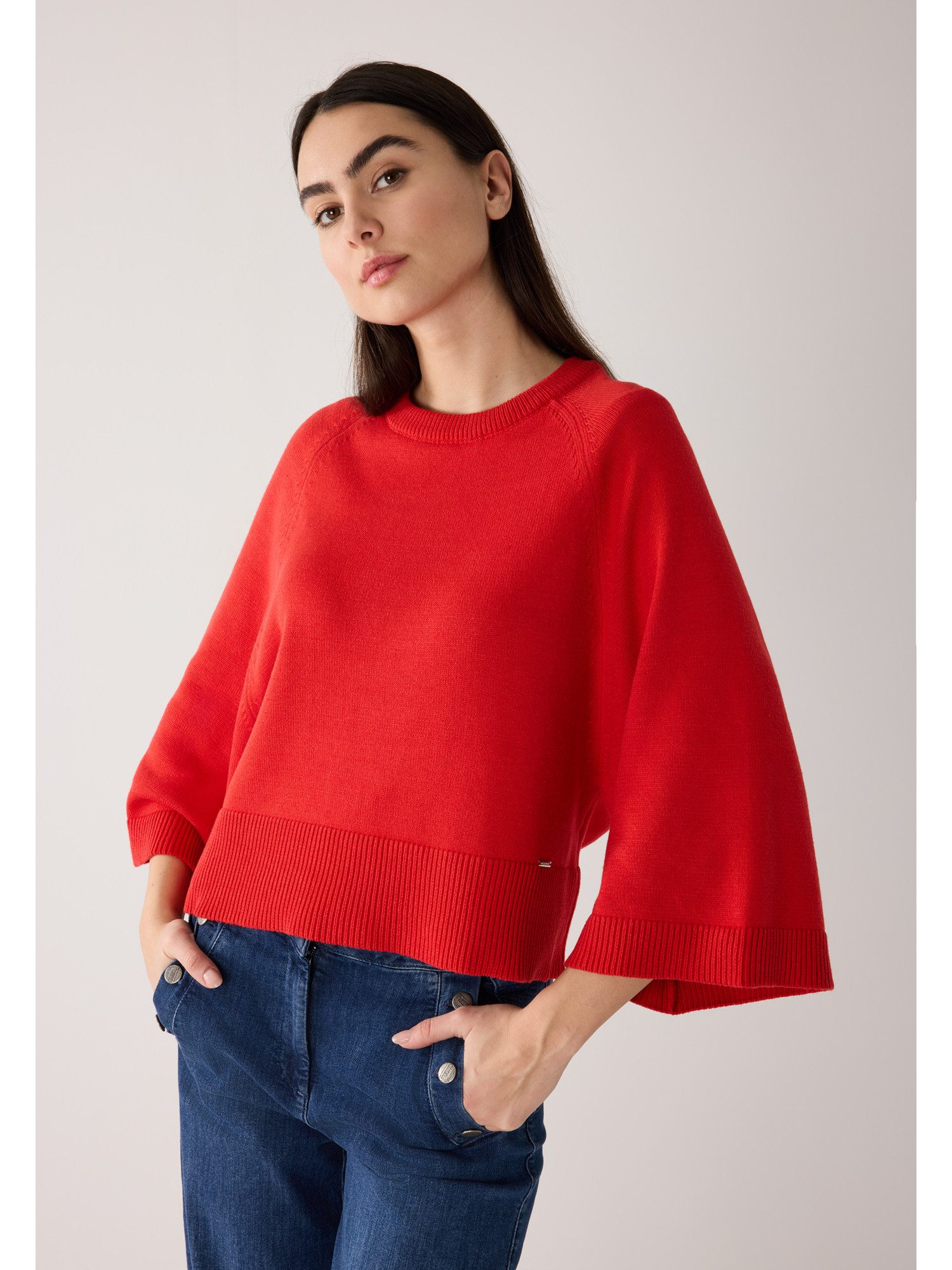 MORE&MORE Rundhalspullover kurzer 3/4 Arm Pullover, weit günstig online kaufen