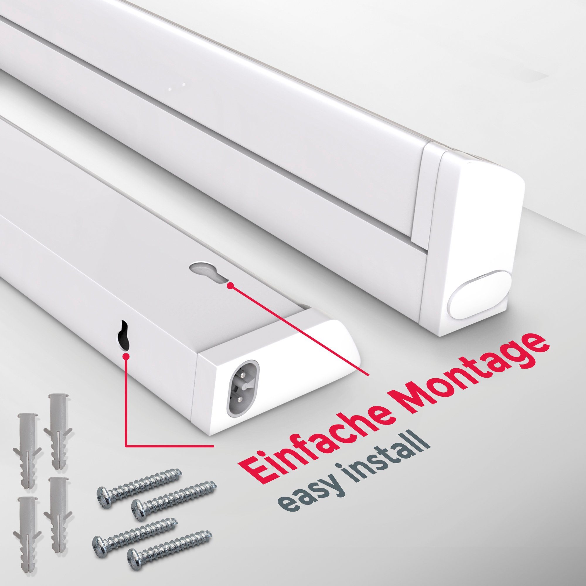 einstellbar, fest K, integriert, Weiße LED B.K.Licht 450lm, Schwenkbar, kaltweiß, Unterschrankleuchte Küchenleiste, cm LED Helligkeitsstufen, 2700-4000 mehrere warmweiß Lichfarbe BK_UL1212 Unterbauleuchte, 8W, 55,7x6,1x2,4 -