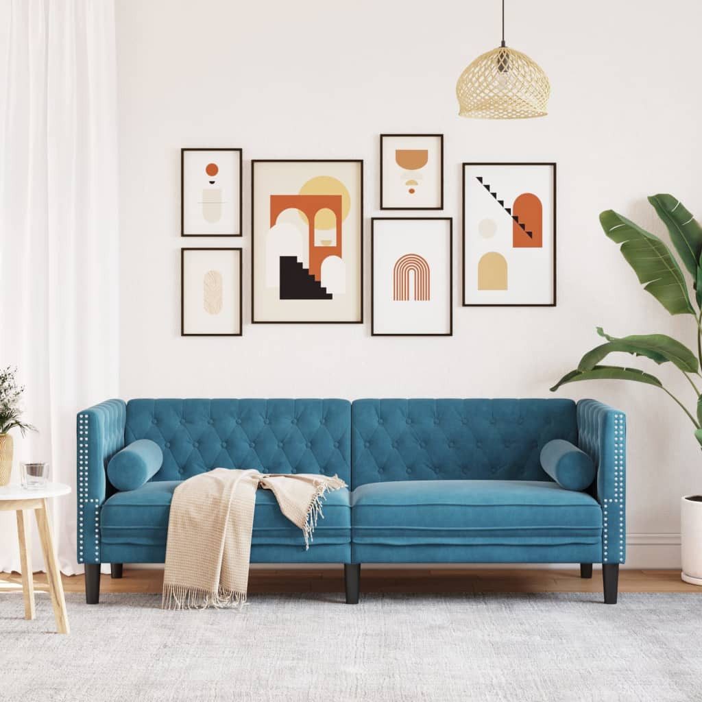 vidaXL Sofa Chesterfield-Sofa mit Nackenrollen 3-Sitzer günstig online kaufen