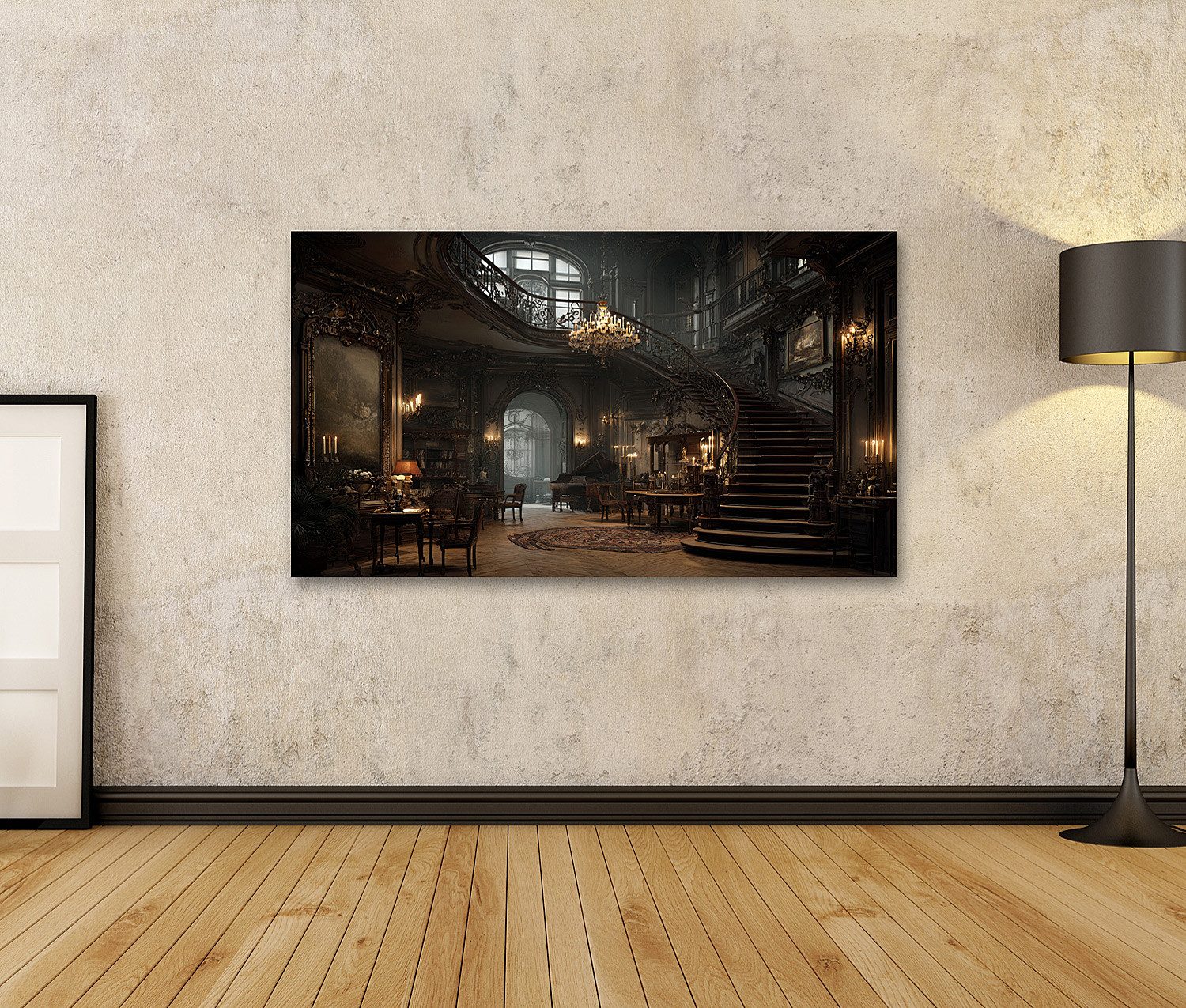 islandburner Leinwandbild Eleganter Historischer Prunksaal Mit Kronleuchter - Leinwand – Bild 2 von 5