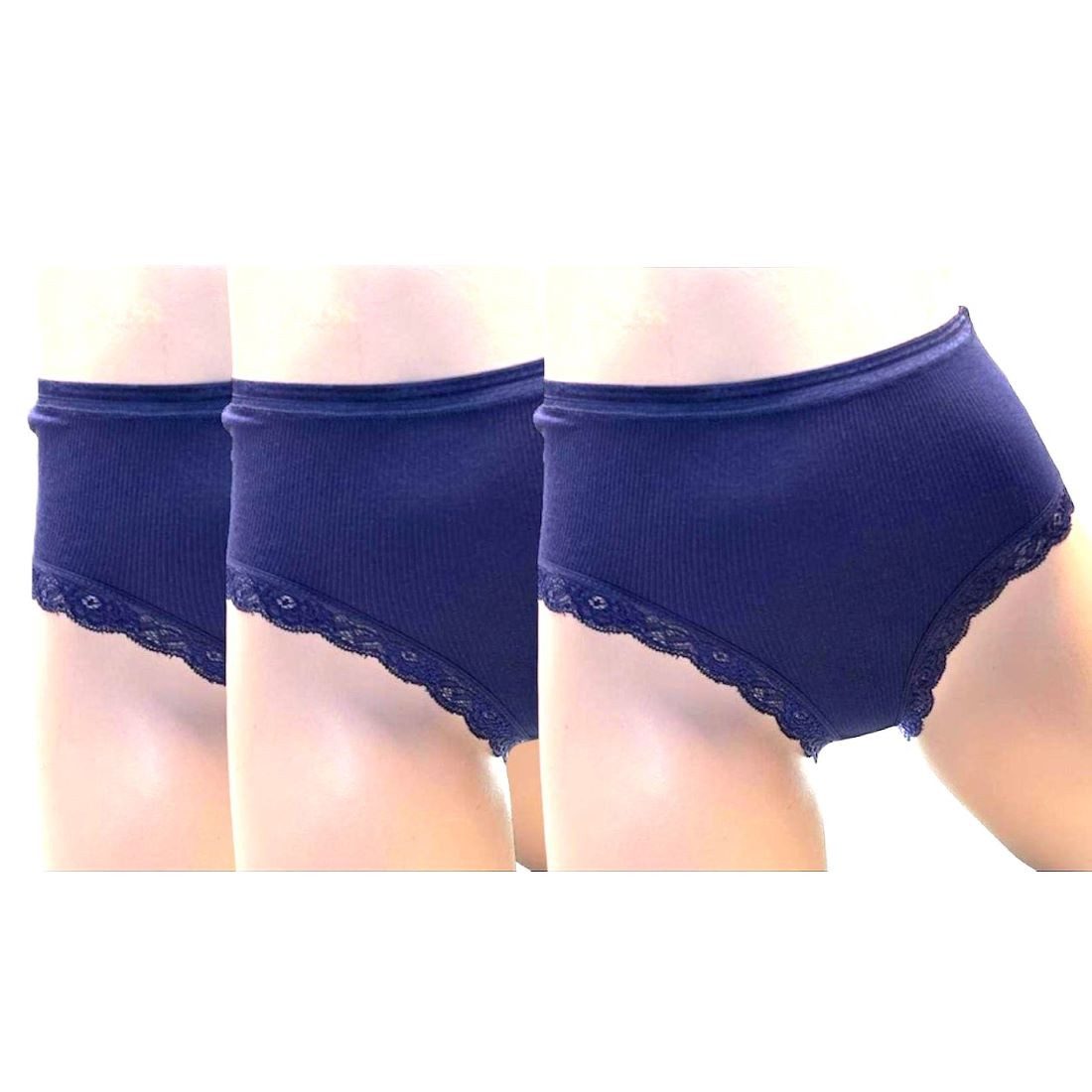 Hipster Damen Slip mit edler Spitze am Beinabschluss