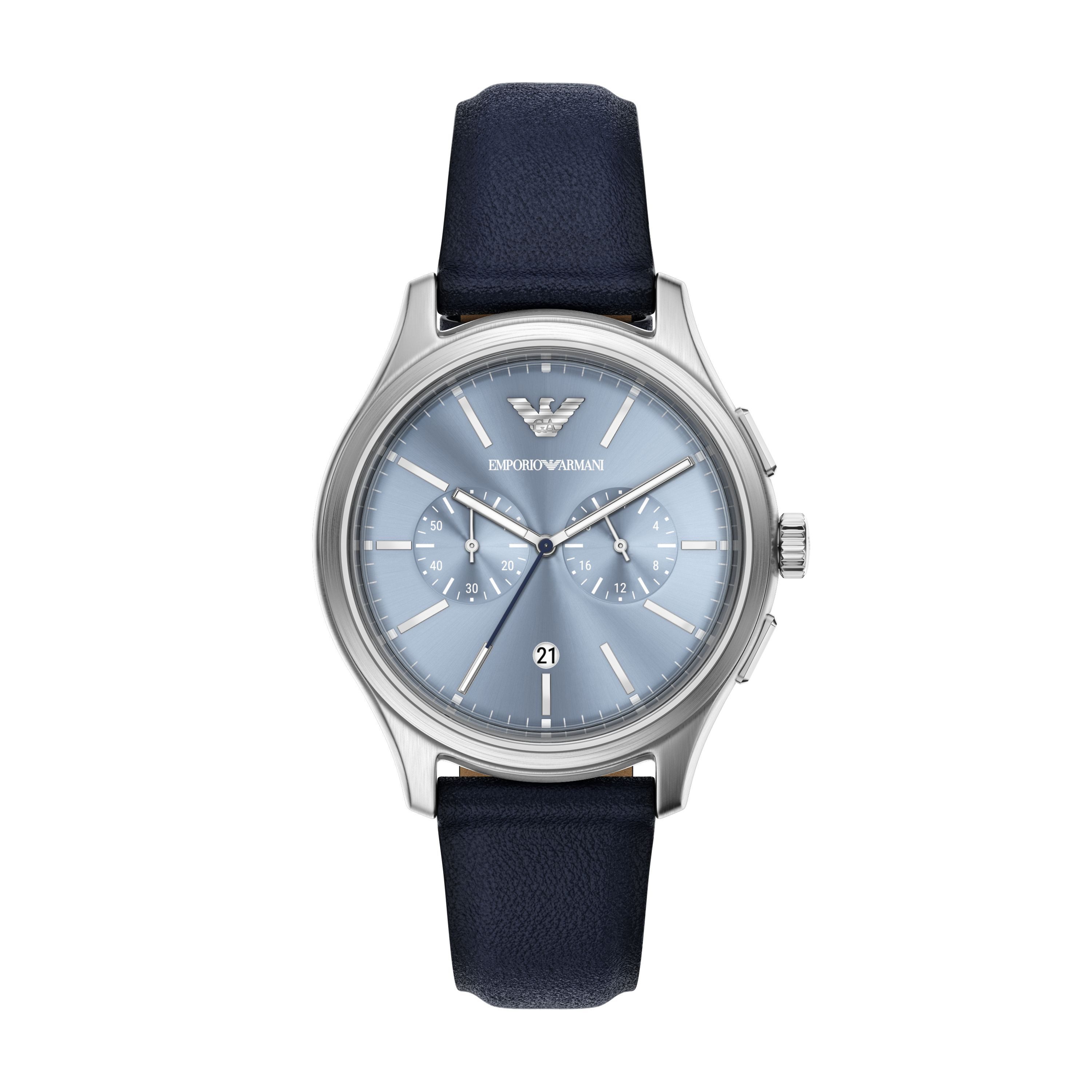 Emporio Armani AR11747, Quarzuhr, Armbanduhr, Herrenuhr, Lederarmband, analog, Tag