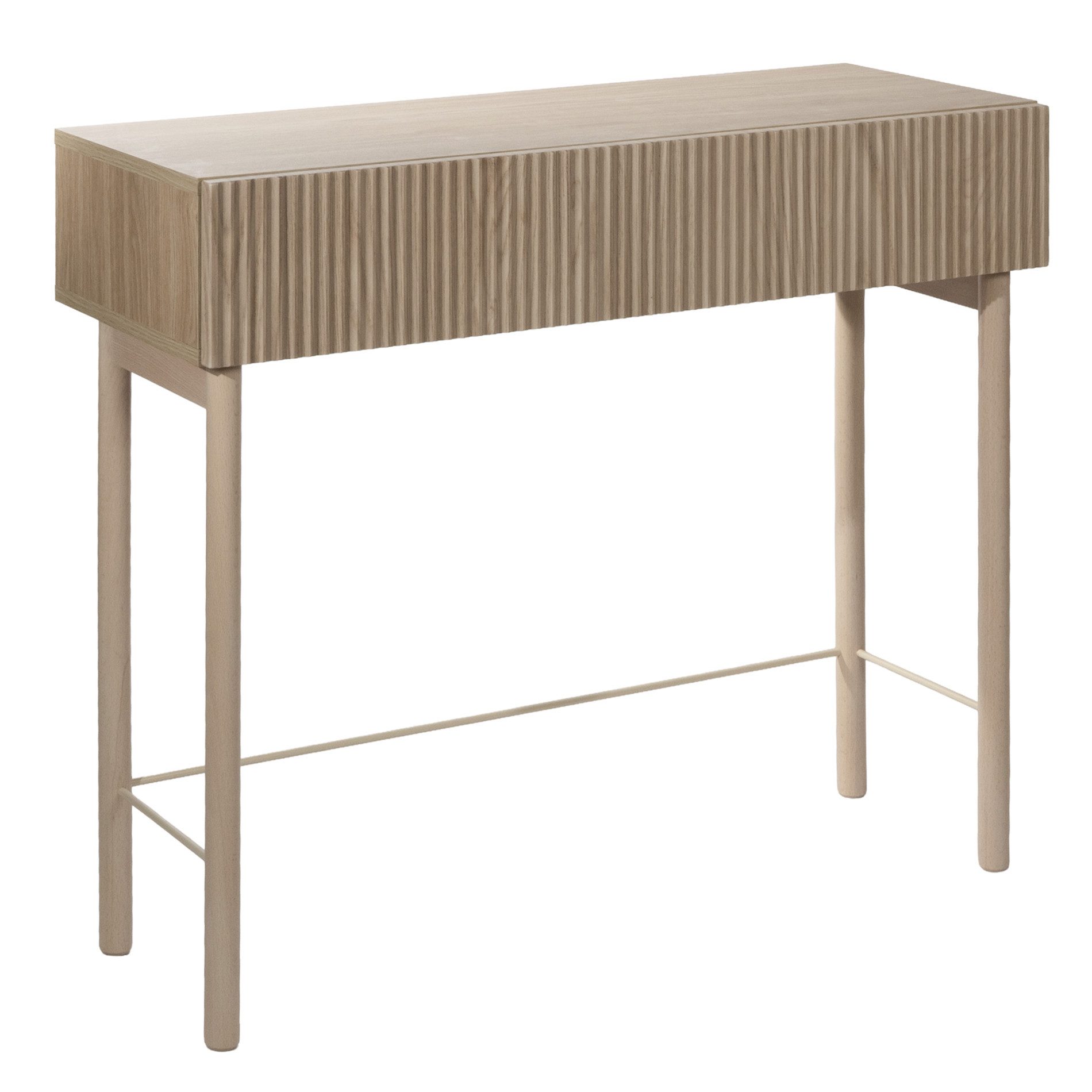 Selsey Konsolentisch NOLIE, mit Schublade, geriffelter Front und Holzbeinen, 90 cm