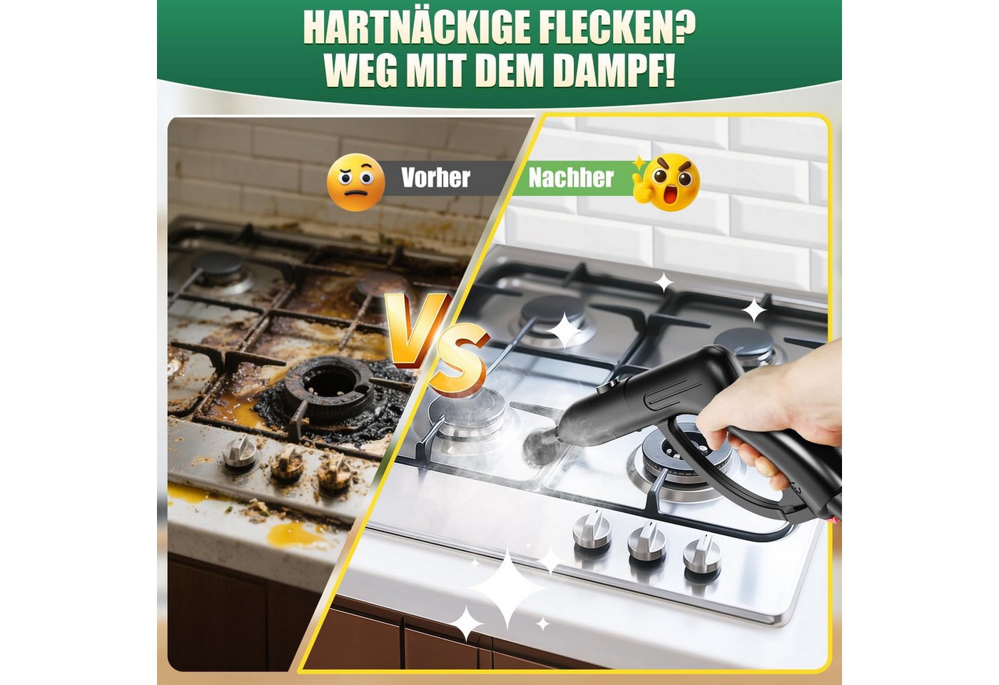 Rolipo Dampfreiniger Dampfdruck:4 Bar,Leistung:2000 W,Tank:Max 2 L,Nutzungsdauer:40 Minuten, 2000 W, Dampfdruck:4 Bar,Leistung:2000W,Tank:Max 2L,Nutzungsdauer:40 Minuten