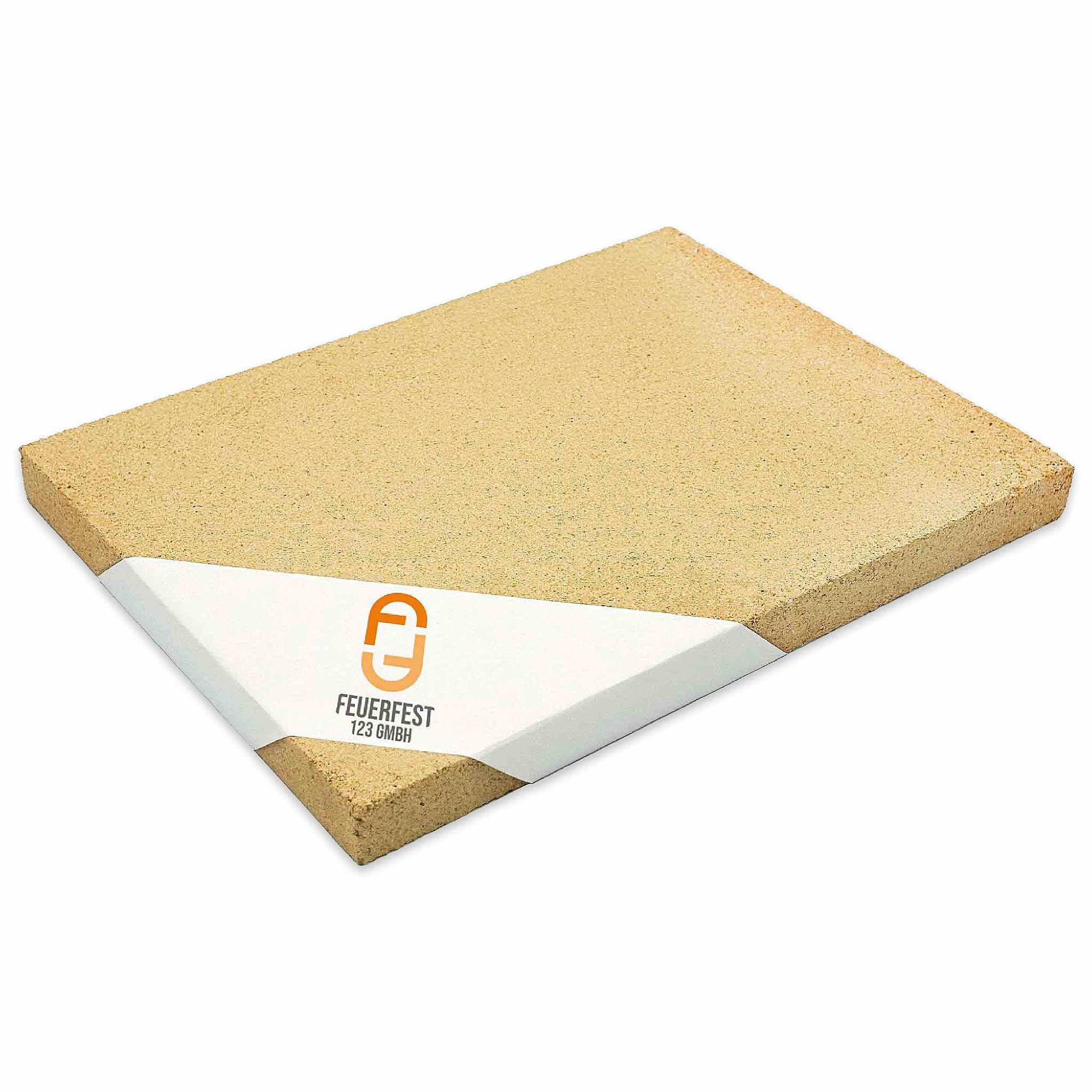 Feuerfest 123 GmbH Feuerraumplatten Schamotteplatte 500x500x40mm, - Hitzebeständig bis 1.400 °C - Lebensmittelecht für Pizzaofen
