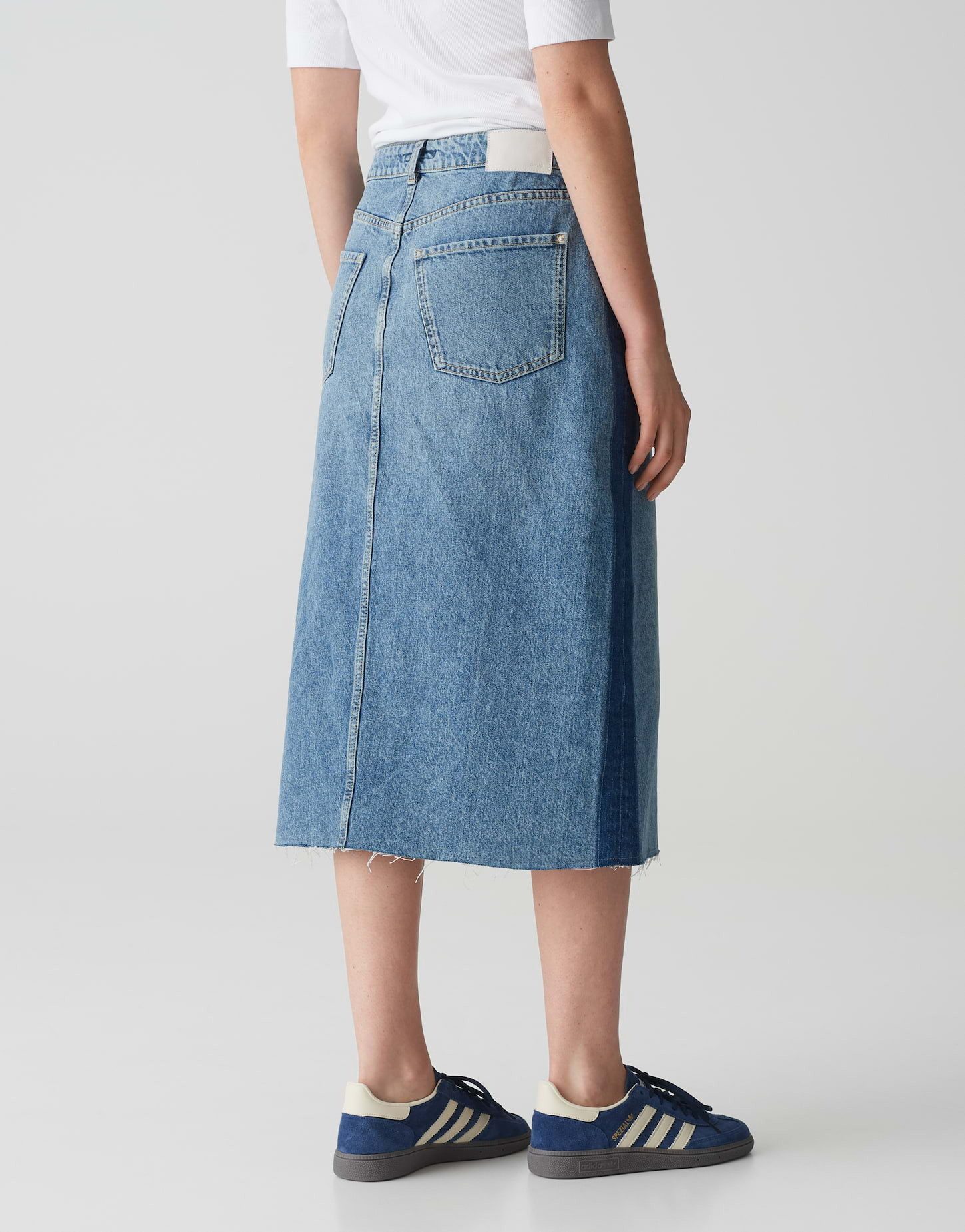 OPUS Jeansrock Jeansrock RINSO STRIPE aus nachhaltiger Baumwolle
