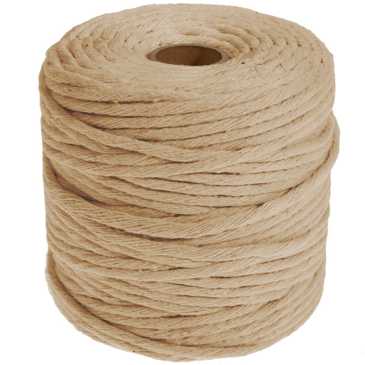DéVa Makramee Band 5mm x 100 m Länge Makramee Garn aus 100% Baumwolle natur Nähgarn