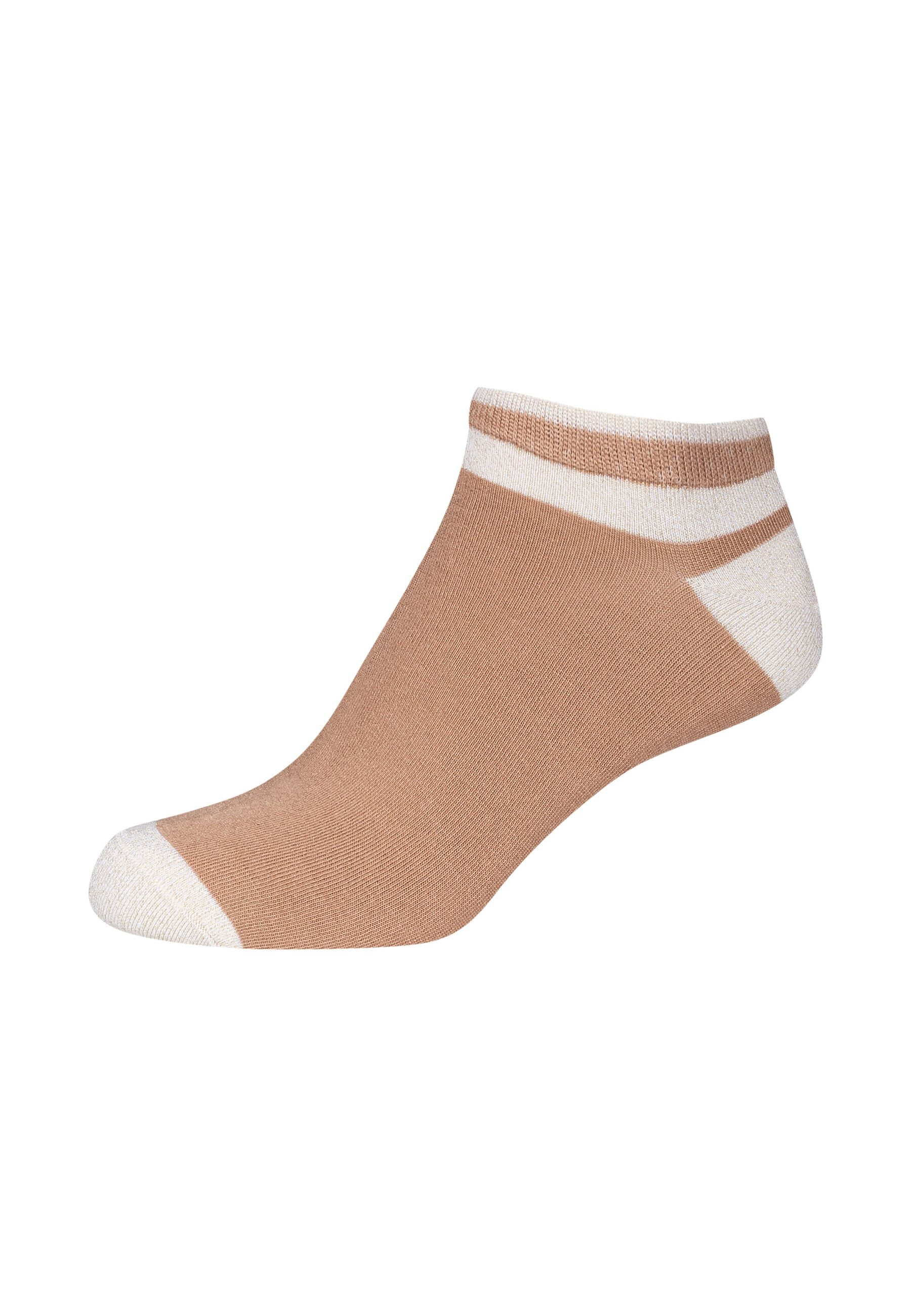 Camano Sneakersocken 4er Pack 4er Pack Seidige Qualität mit weichem Tragegefüh und Lurex-Details