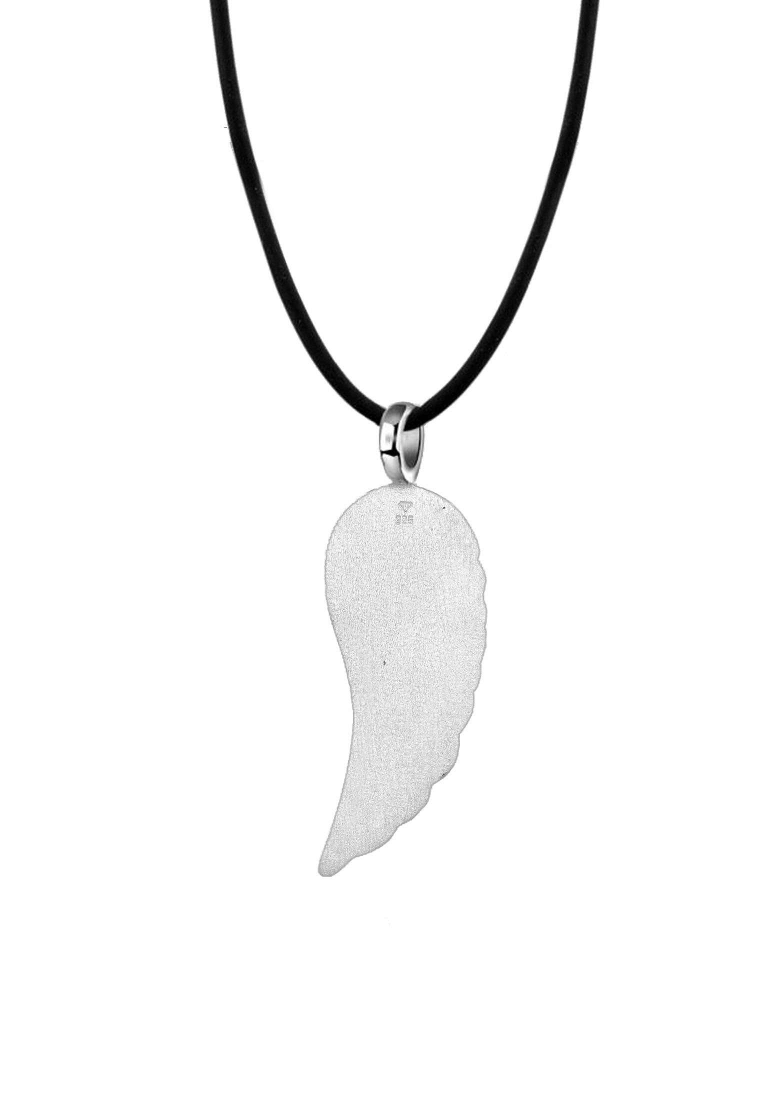 Nenalina Collierkettchen Flügel-Anhänger Kautschuk 925 Silber