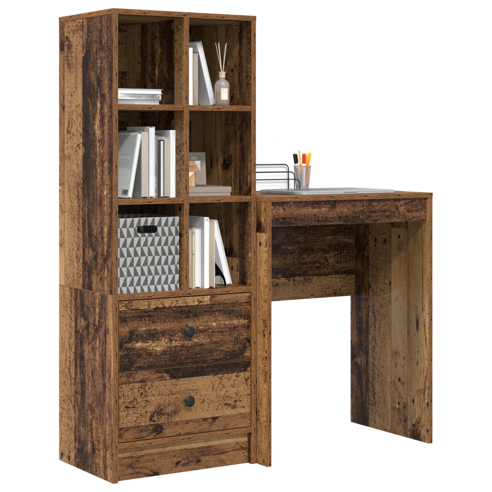 vidaXL Sideboard Schreibtisch mit Stauraum Altholz günstig online kaufen