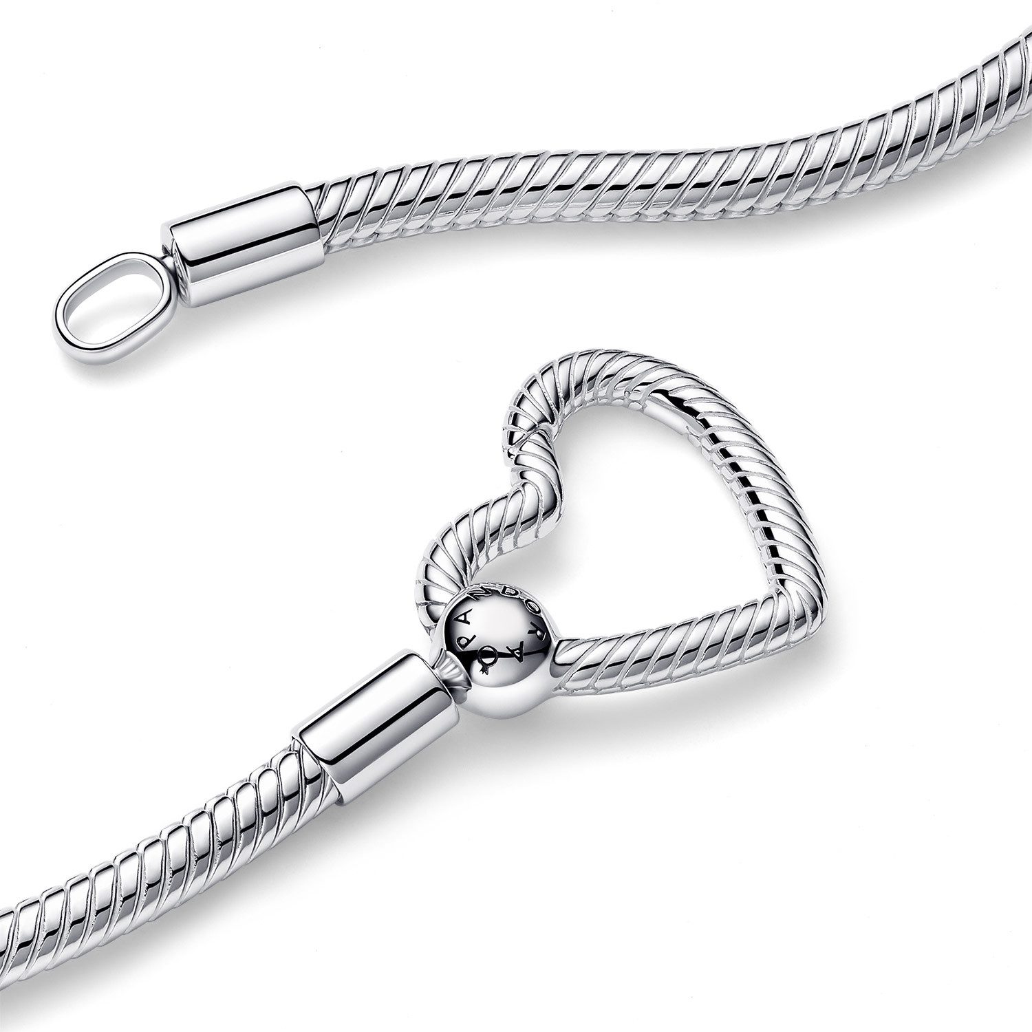 Pandora Schlangenkette Silber mit Herz-Verschluss günstig online kaufen