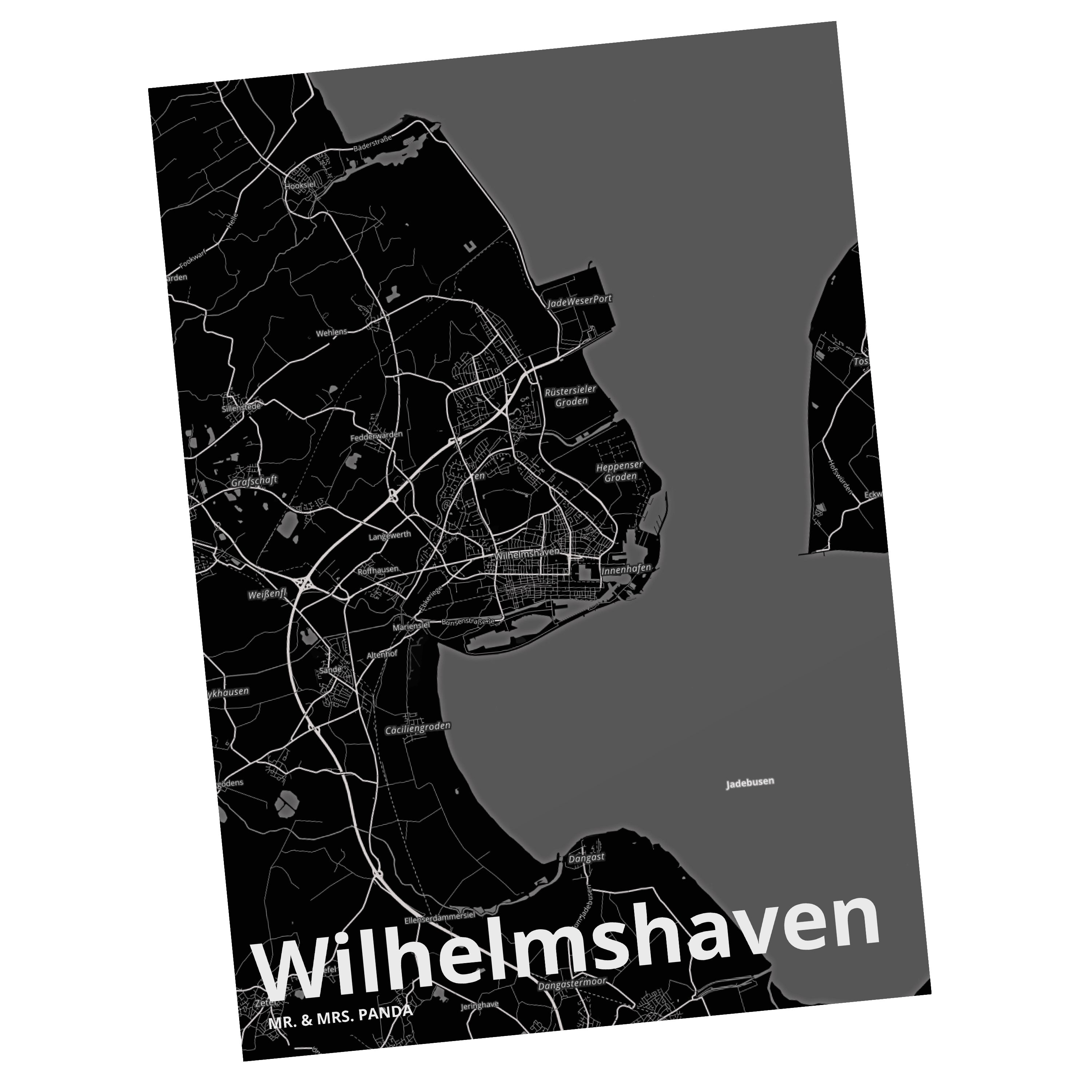 Mr. & Mrs. Panda Postkarte Wilhelmshaven - Geschenk, Grußkarte, Städte, Geschenkkarte, Geburtsta