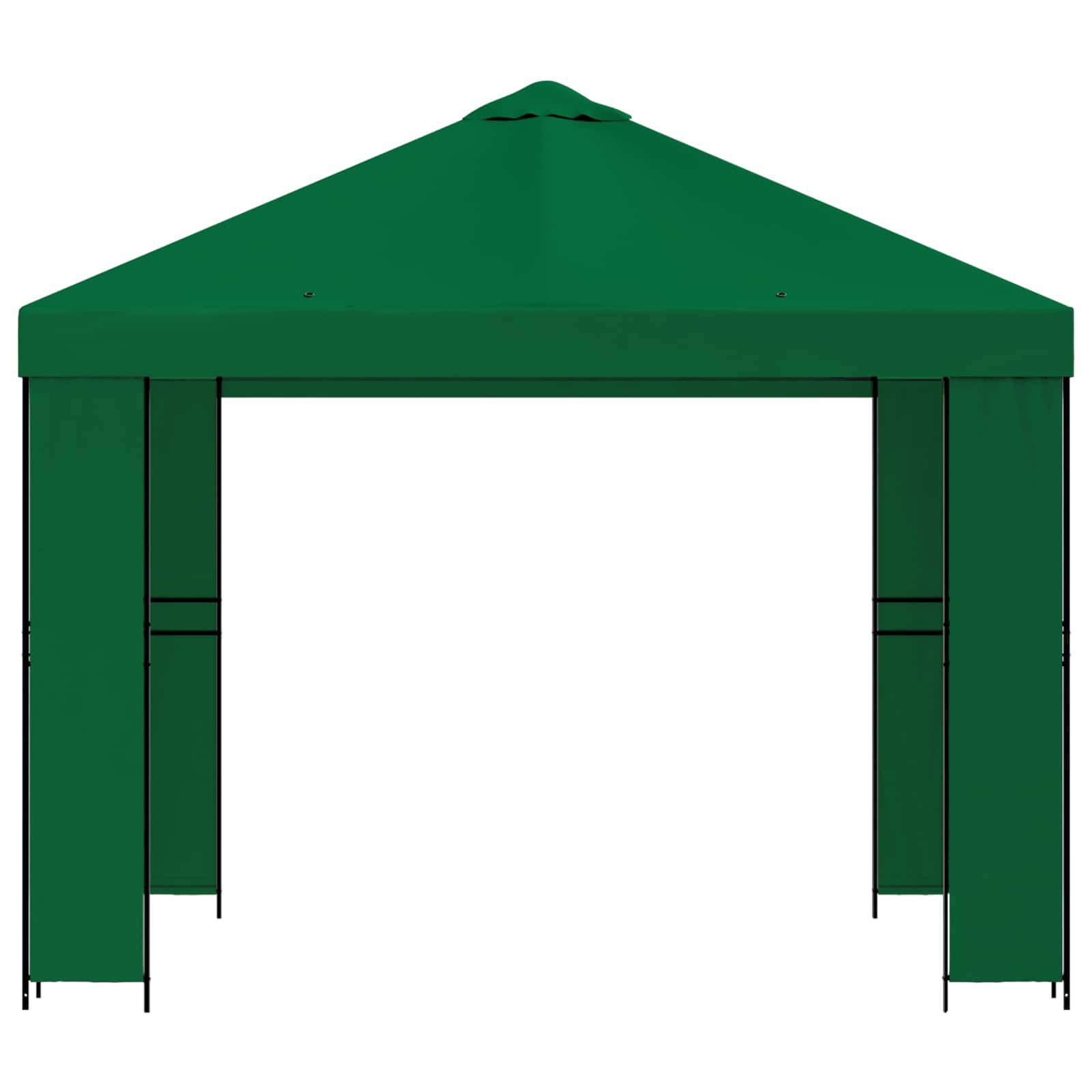 vidaXL Partyzelt Pavillon 3 x 3 m Grün Polyester und Stahl 190