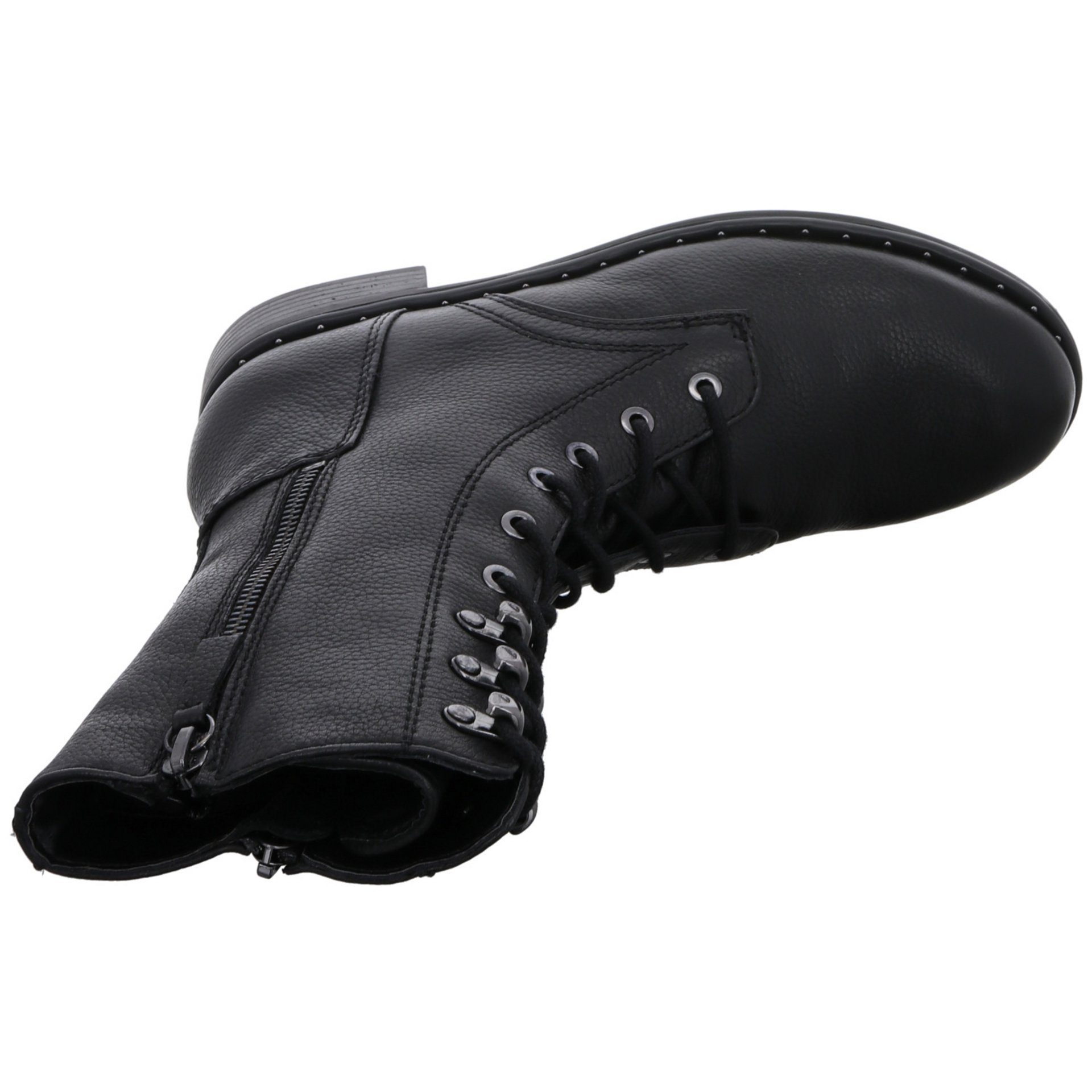 regarde le ciel Damen Schnürstiefelette Schuhe Stiefeletten Lederkombination