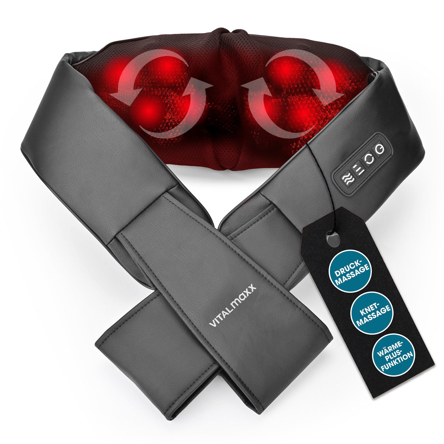 VITALmaxx Shiatsu-Massagegerät Massagegerät Nacken & Schulter, Entspannung Massage Verspannungen Krämpfe lösen Nacken Rücken Schulter