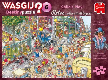 Jumbo Spiele Puzzle Wasgij Destiny Retro 6 Kinderspiel, 1000 Puzzleteile