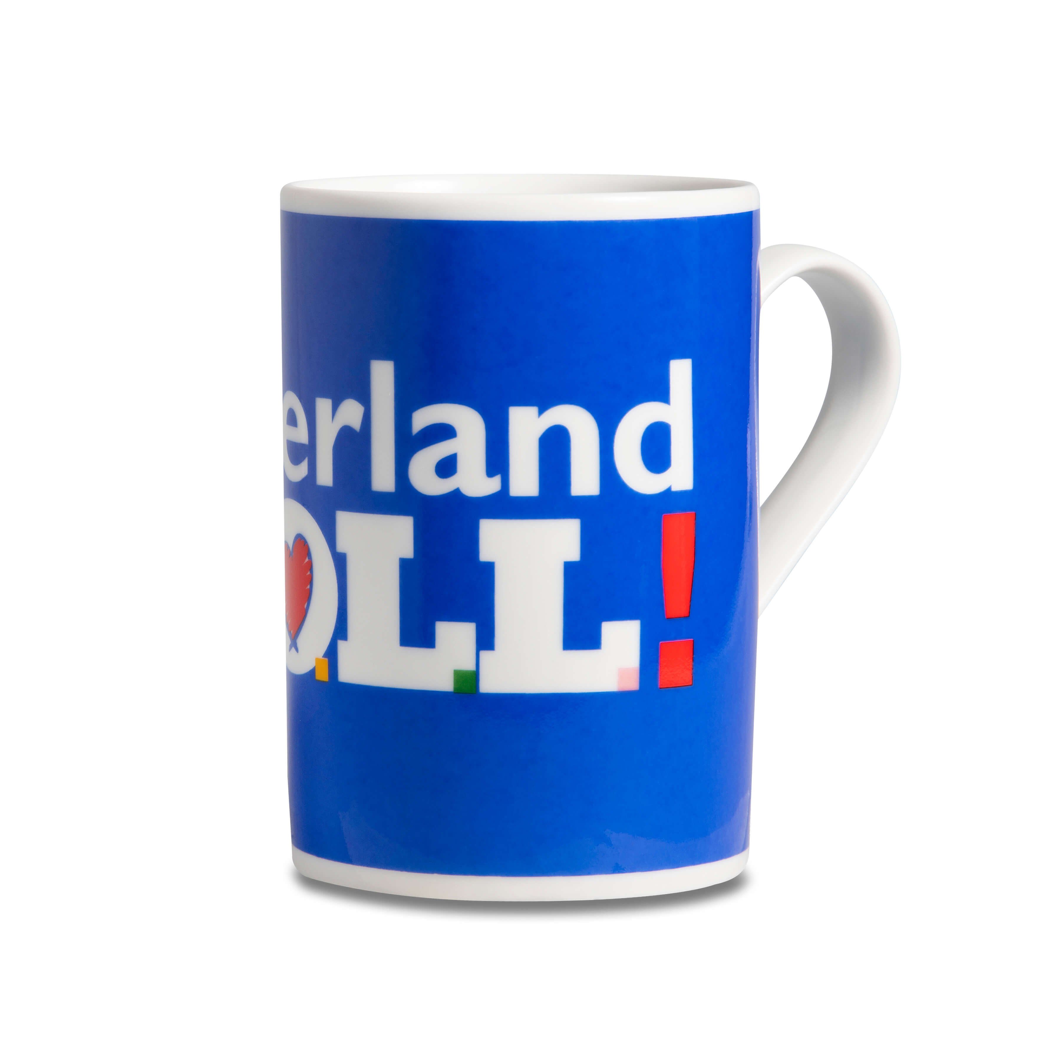 Deine Tasse (blau), WOLL! Kaffeebecher Sauerland, Porzellan Wörter