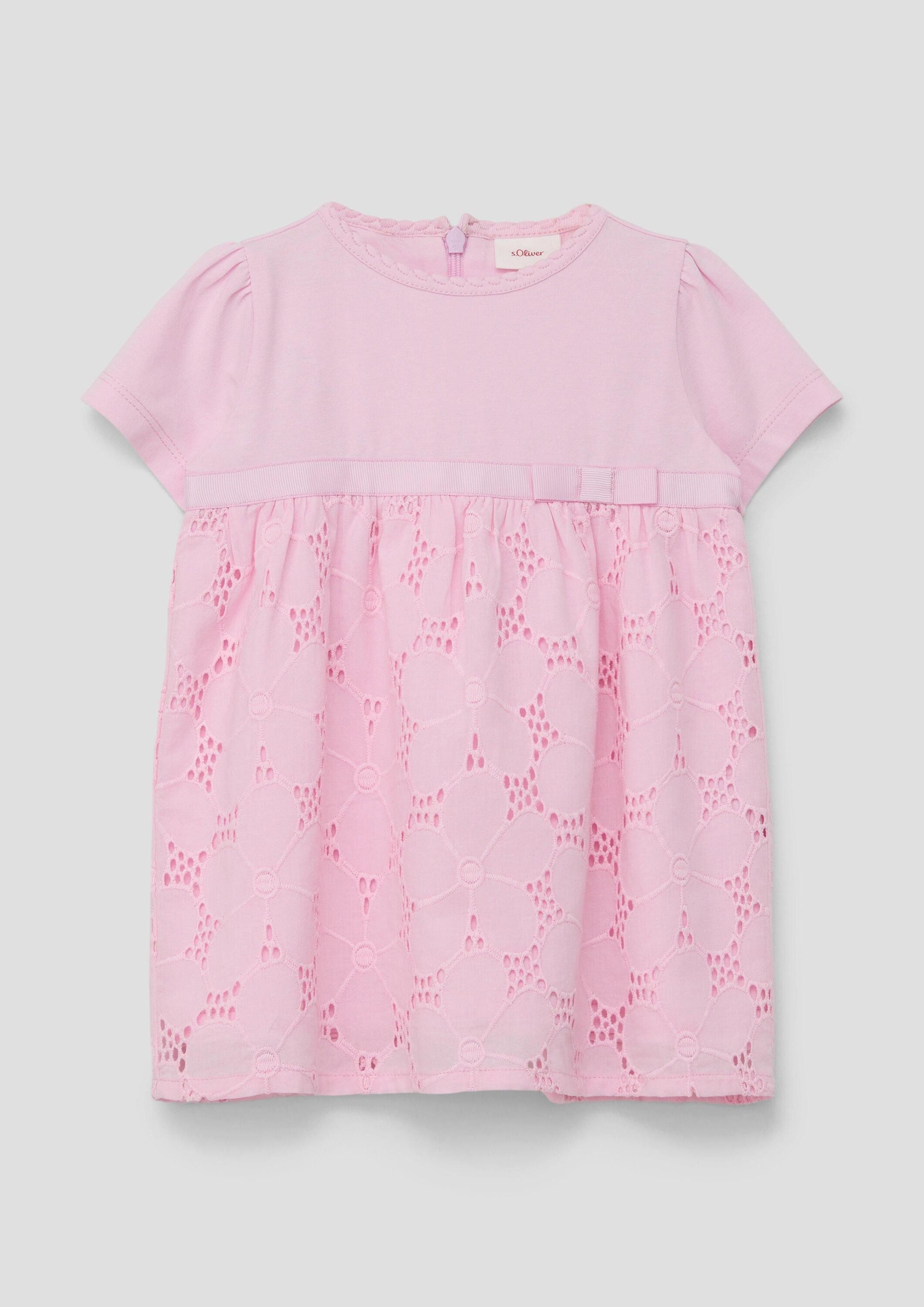 s.Oliver Minikleid Kleid Kleid mit Broderie Anglaise