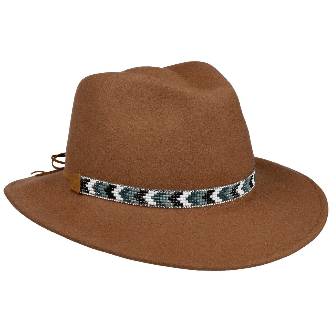 Lierys Filzhut (1-St) Travellerhut mit Lederband, Made in Italy