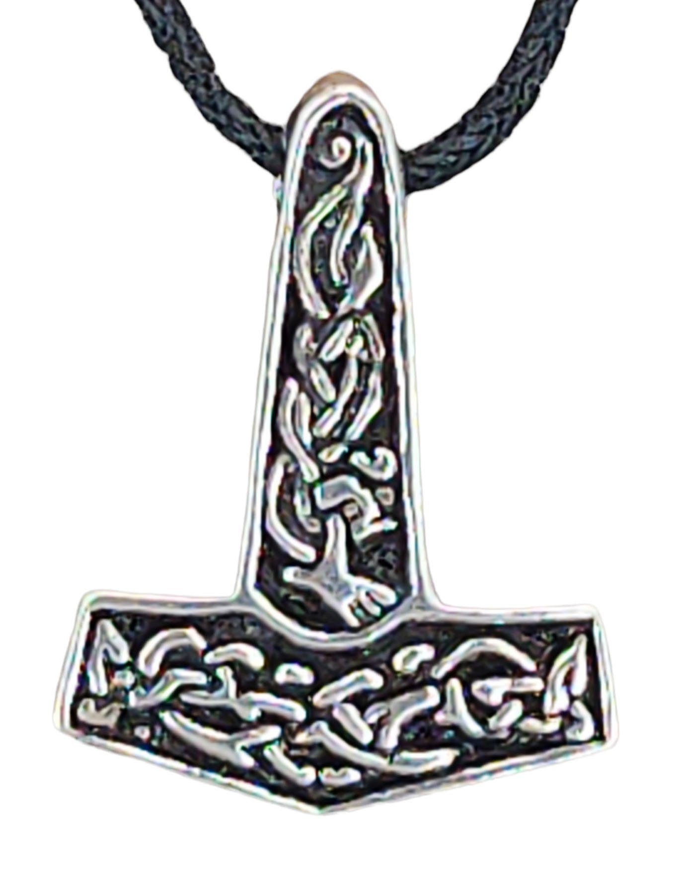Kiss of Leather Kettenanhänger Thorshammer Thorhammer Thor Hammer Knoten Silber 925 | Kettenanhänger