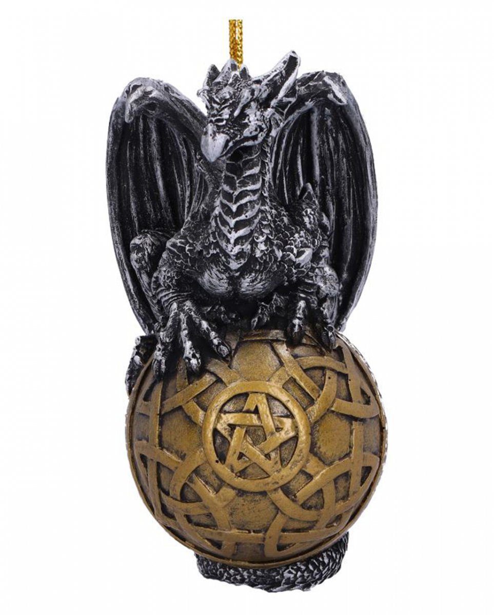 Horror-Shop Dekofigur Drachen Christbaumkugel mit z & Tribals Pentagramm