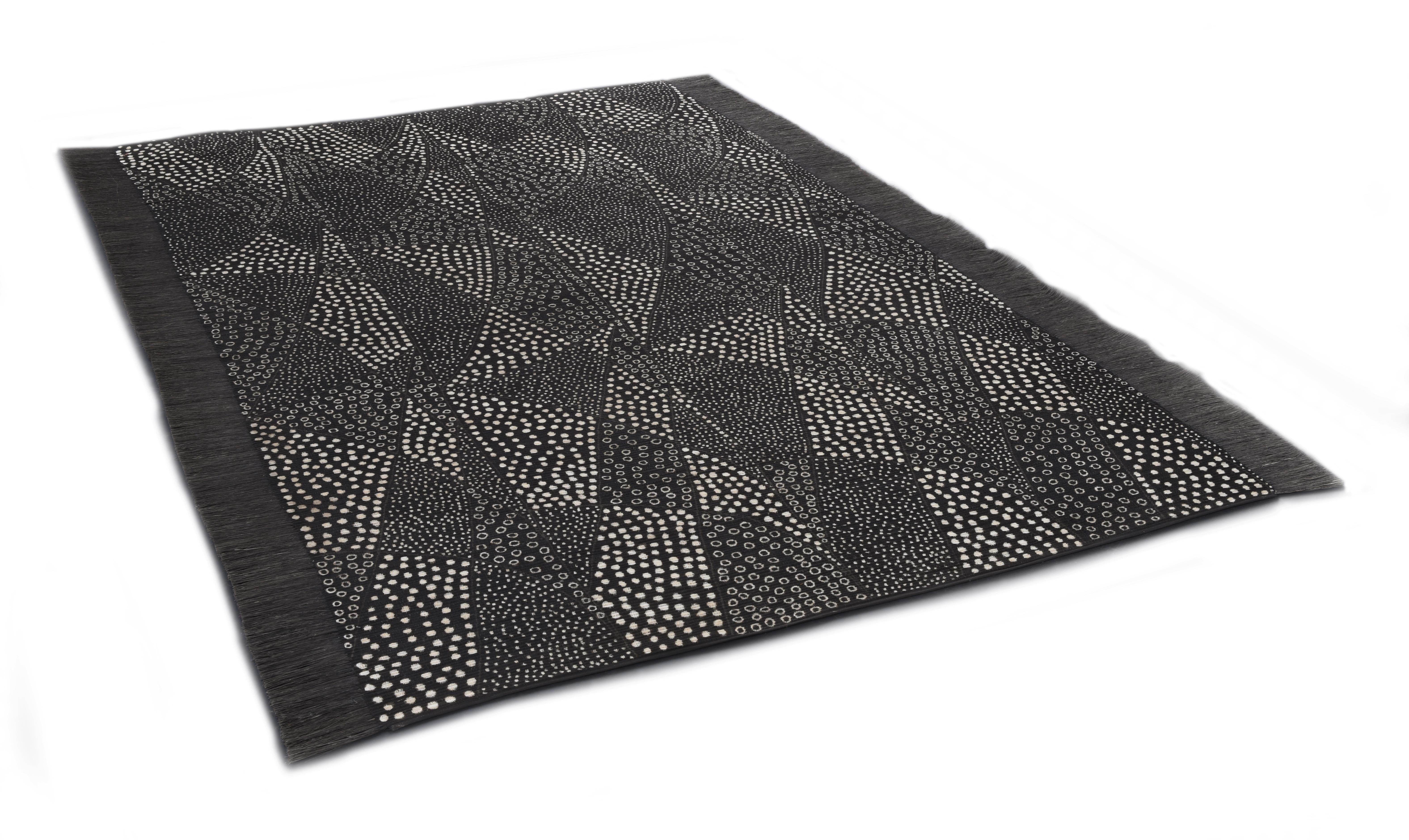 DIE HAUSKUNST Teppich Chiya Tiama 3, rechteckig, Höhe: 4 mm, Flachgewebe, handgewebt, mit Fransen